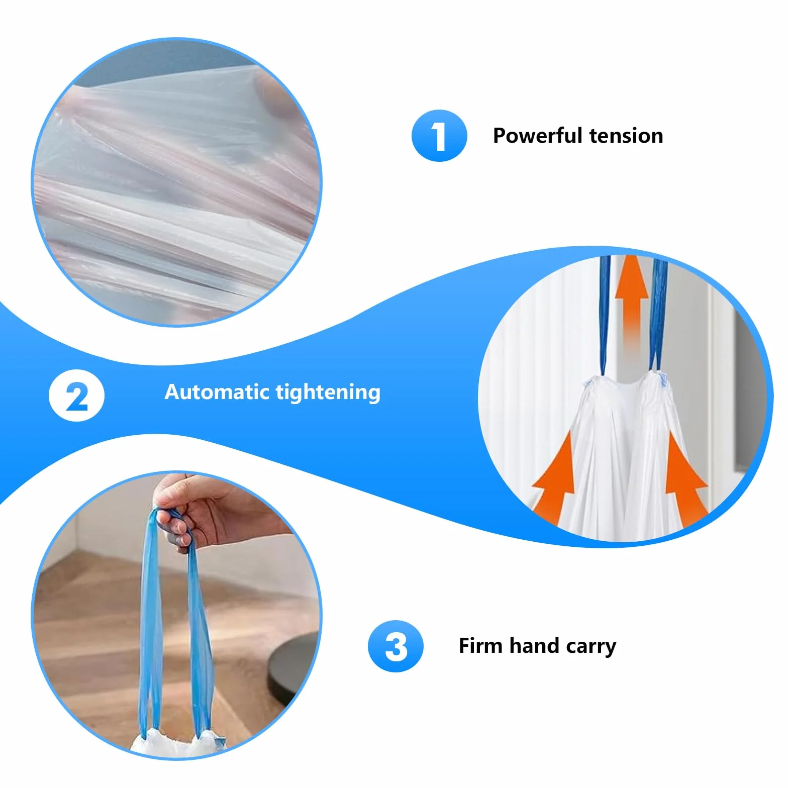 PORFOYO 160 sacchetti per lettiera per gatti, con laccetti, 50 x 40 cm, autopulenti, per lettiera elettrica autopulente