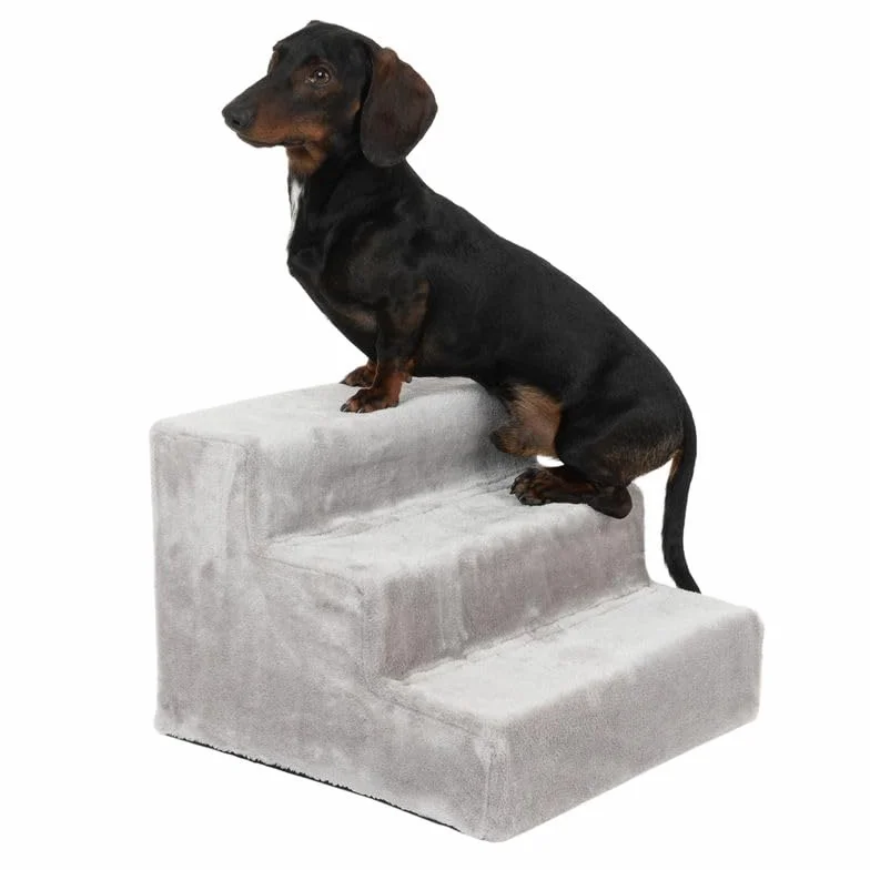 Scala per animali domestici Stepway | montaggio semplice | altezza: 30 cm | gradini resistenti al battistrada, pratico aiuto per salita stabile e antiscivolo, rivestimento rimovibile e lavabile