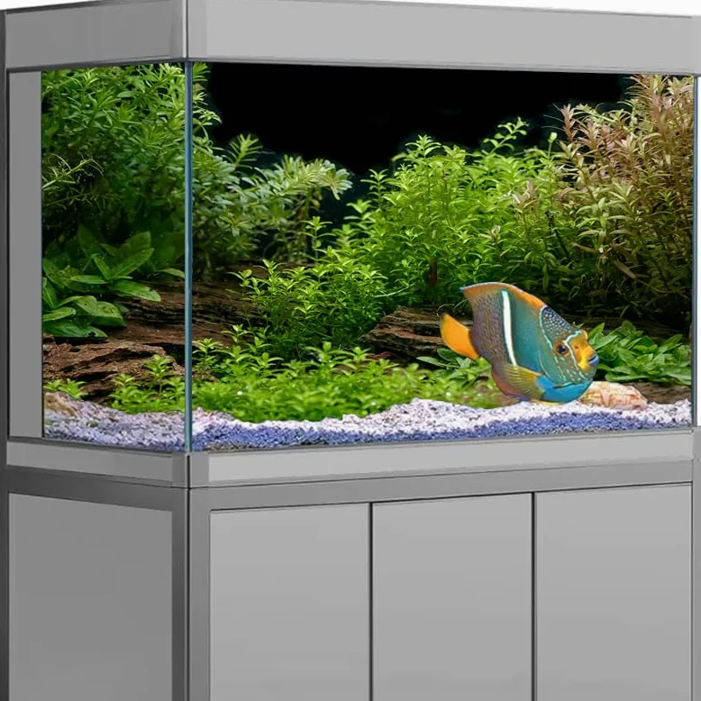 Sfondo Acquario Adesivo forestale Sfondo Acquario Ornamento Poster Foresta Paesaggio Carta autoadesiva for per la Decorazione(White,54x122cm)