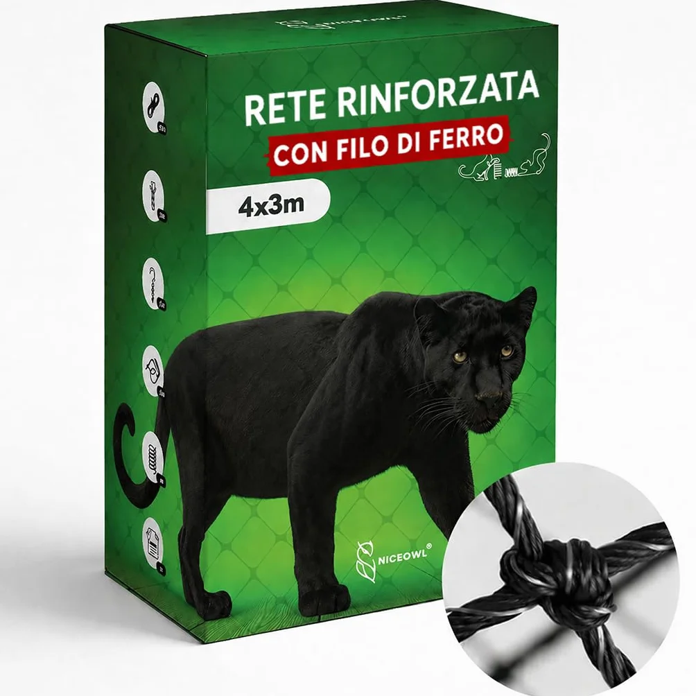 Rete per Gatti I 4x3 m I Rinforzata I Giocattolo Regalo I Rete per Balcone Esterno I Rete per Gatti Balcone I Rete per Gatti Balcone Rinforzata I Rete Balcone e Rete Gatti Finestra