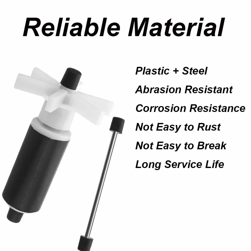 Set di 2 turbine per rotore per pompa sommergibile, turbina per pompa dell'acqua, guarnizione libera, filtro magnetico ad alta efficienza, turbina per rotore dell'acquario, resistente all'usura e a