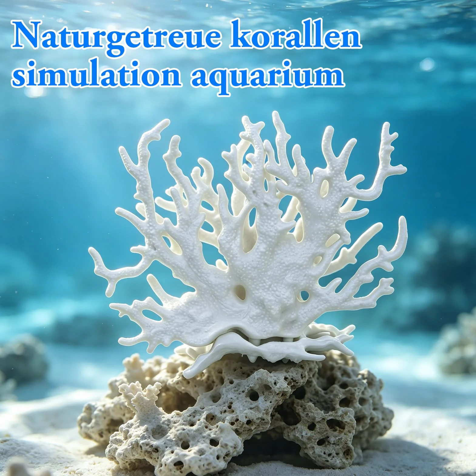 1 decorazione per acquario, corallo finto di gamberetti, acquario e pianta d'acquario, adatto per acquari di piccole e medie dimensioni (bianco)