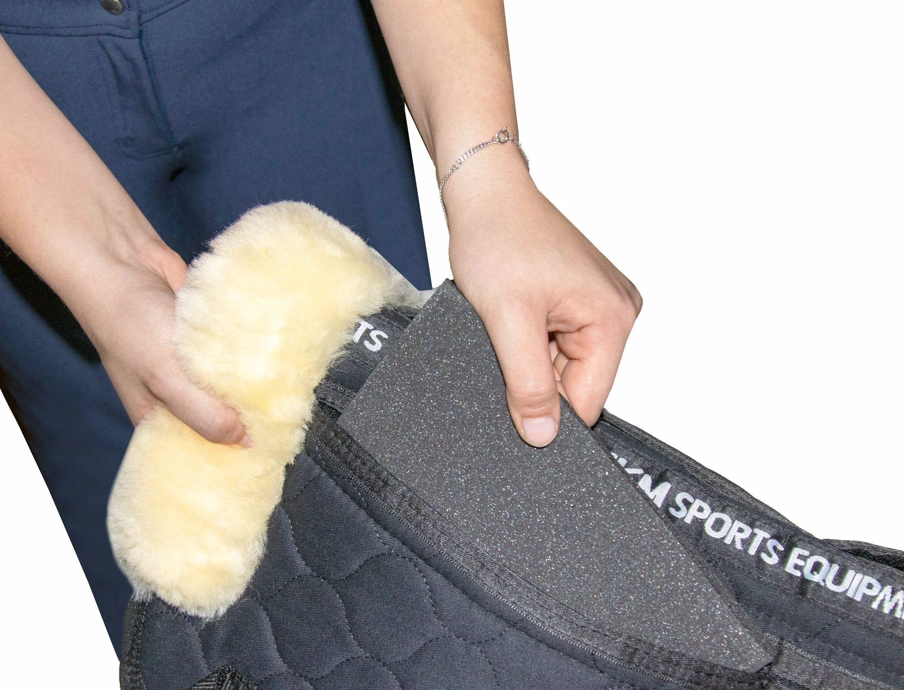 HKM Sports Attrezzature 68252 Correzione Pad di pecora, naturale