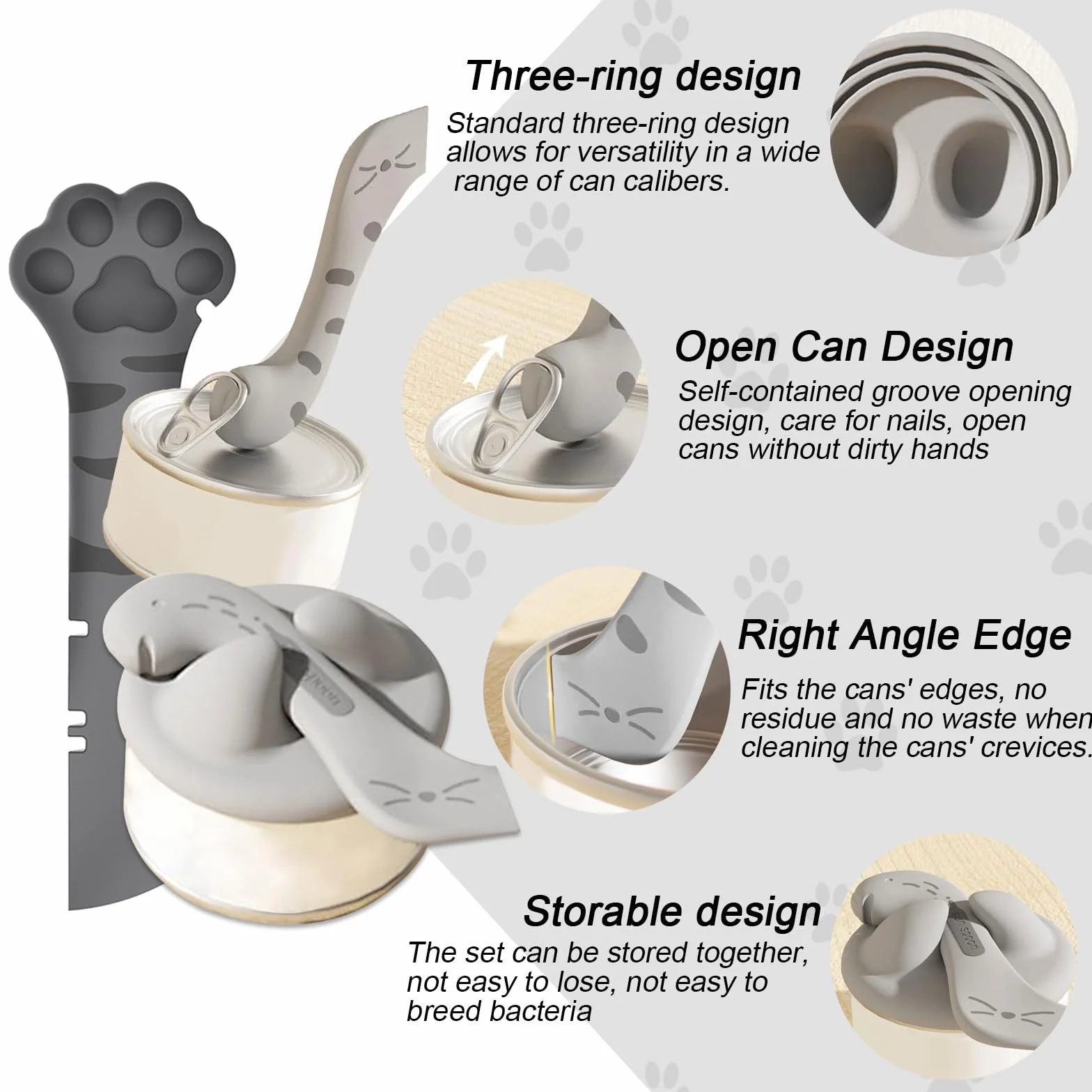 Coperchi in Silicone, Cucchiaio per Cibo Umido per Gatti/Apriscatole, Coperchi Silicone per Lattine di Cibo per Cani e Gatti, Mini Spatola per Alimenti in Scatola per Animali Domestici