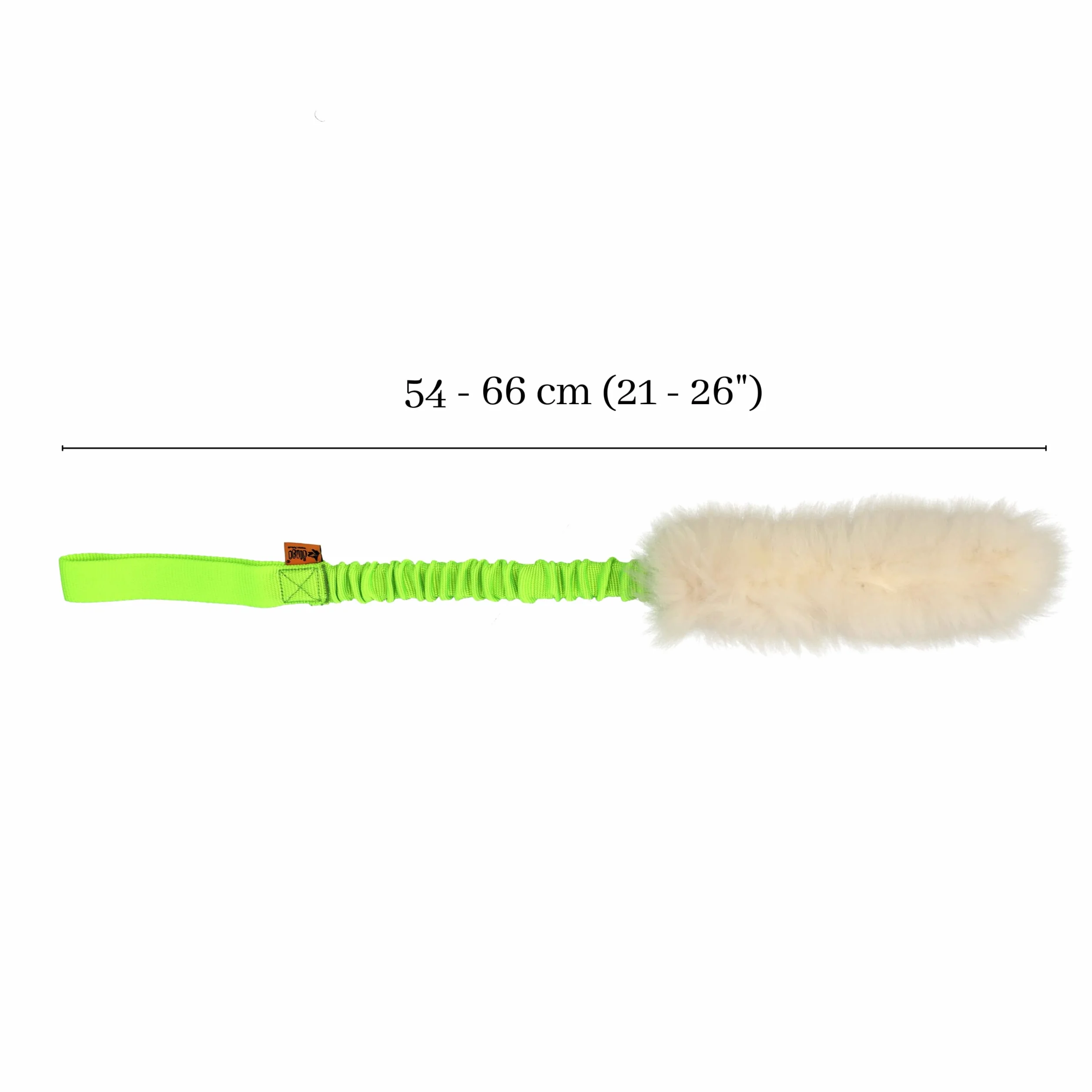 Dingo 15581 - Giocattolo per cani, in pelle di pecora con elastico verde, motivazione agilità, per allenamento e divertimento