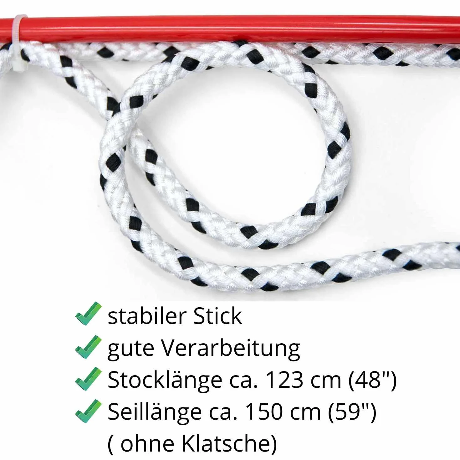 Cavalli contatto Stock con corda per fondo lavoro | Chiavetta da equitazione | Carrot Stick | Fondo lavoro stick
