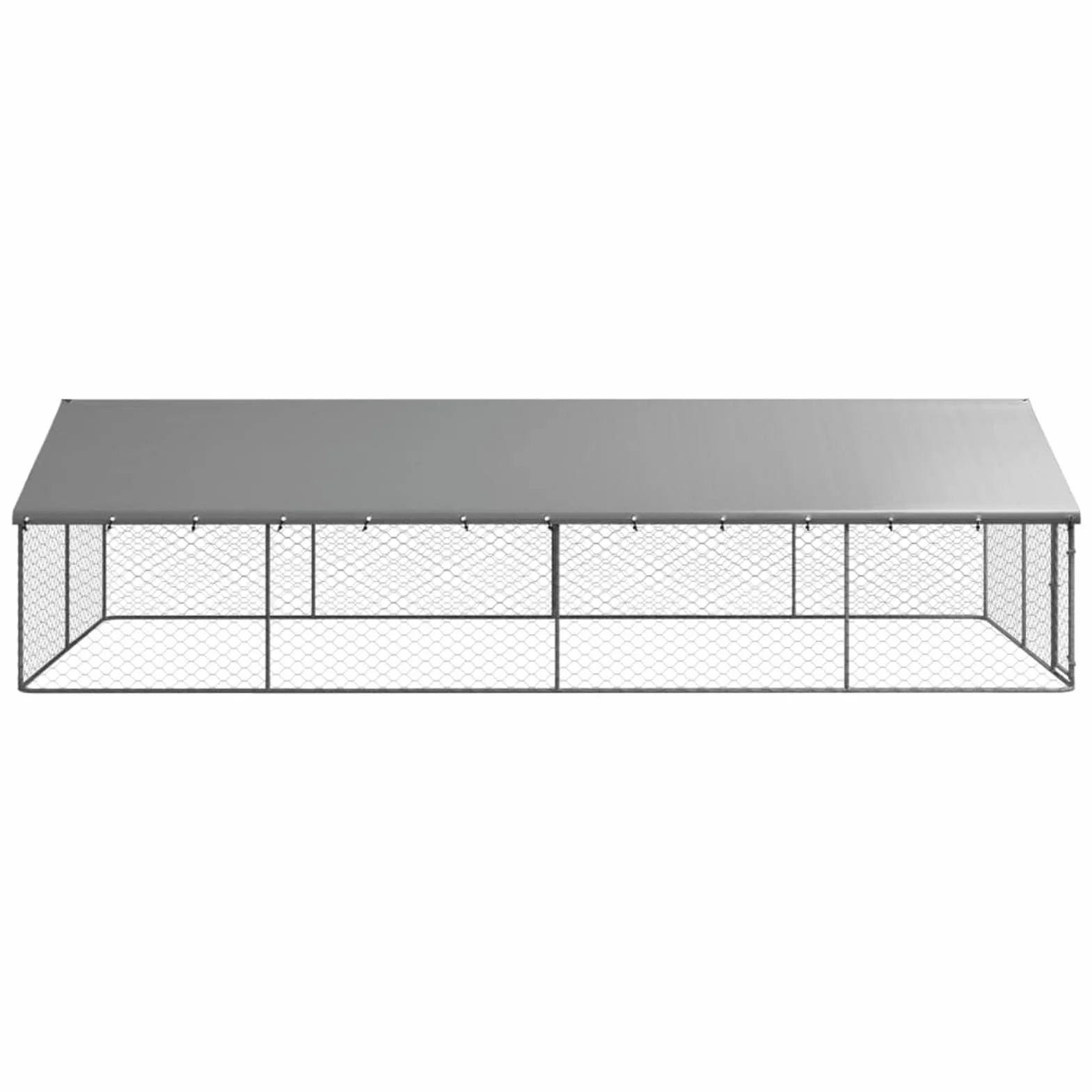 Tidyard Gabbia per Cani da Esterno con Tetto 600x300x150 cm, Gabbia Grande in Acciaio, Recinto per Cani Esterno