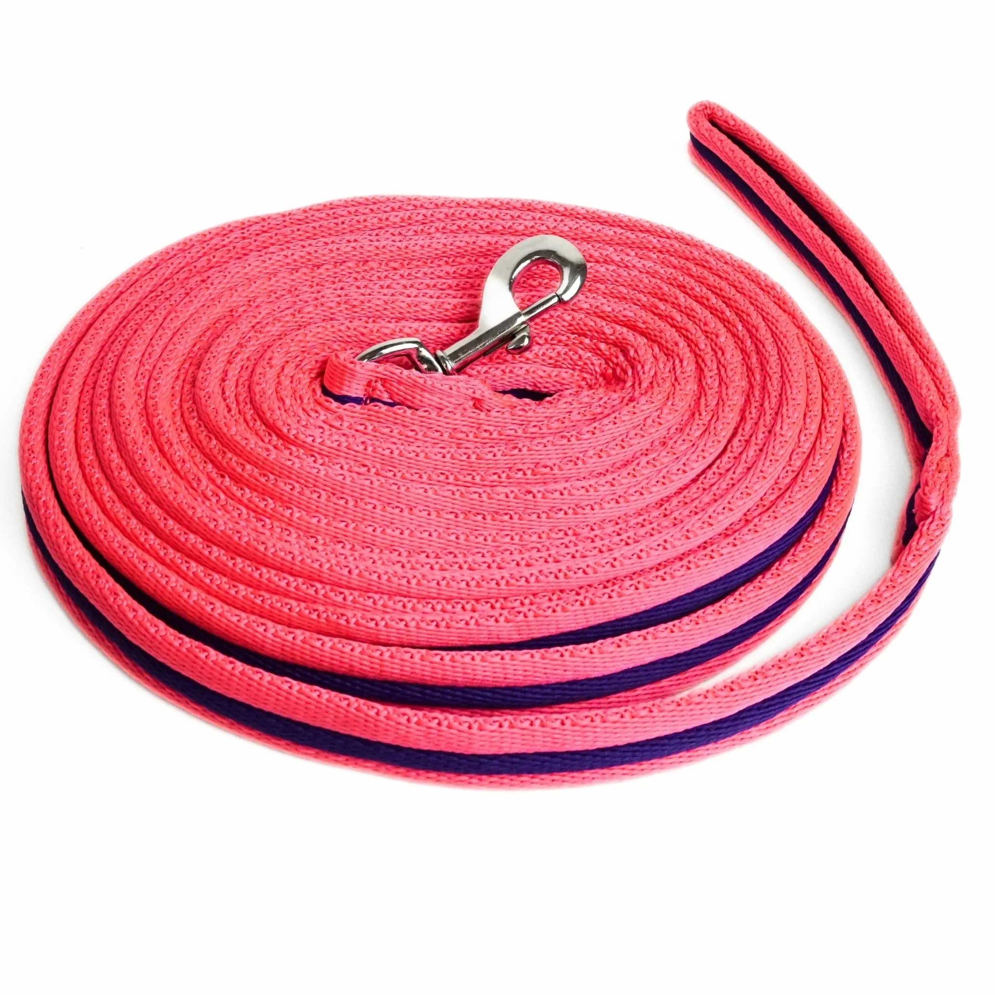Guinzaglio Longe per cavalli, ideale per lavori a terra, ginnastica, lunghezza 8 m (rosa viola)