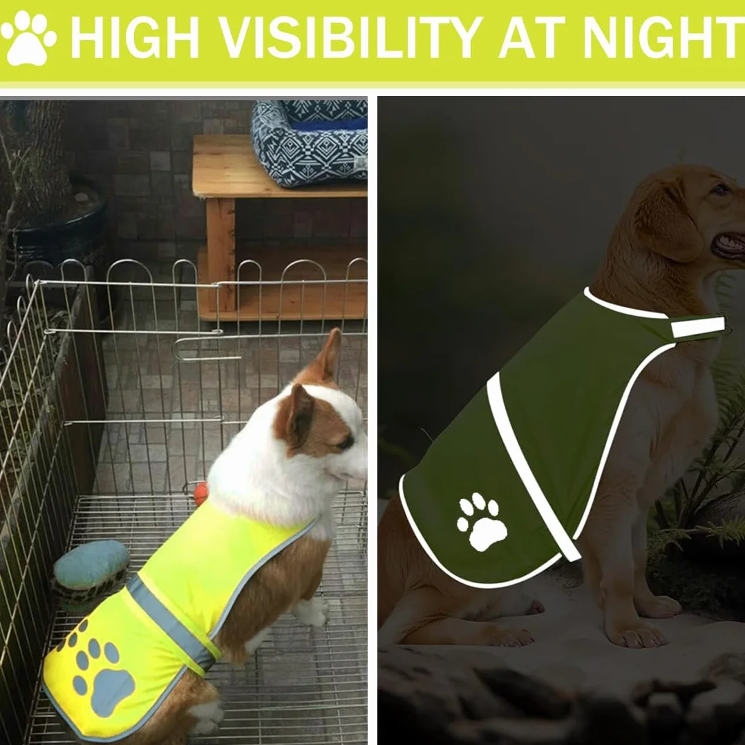Giubbotti di sicurezza per cani Gilet ad alta visibilità per cani, gilet di sicurezza riflettente per cani, alta visibilità notturna, impermeabile, leggero, comodo (taglia M)