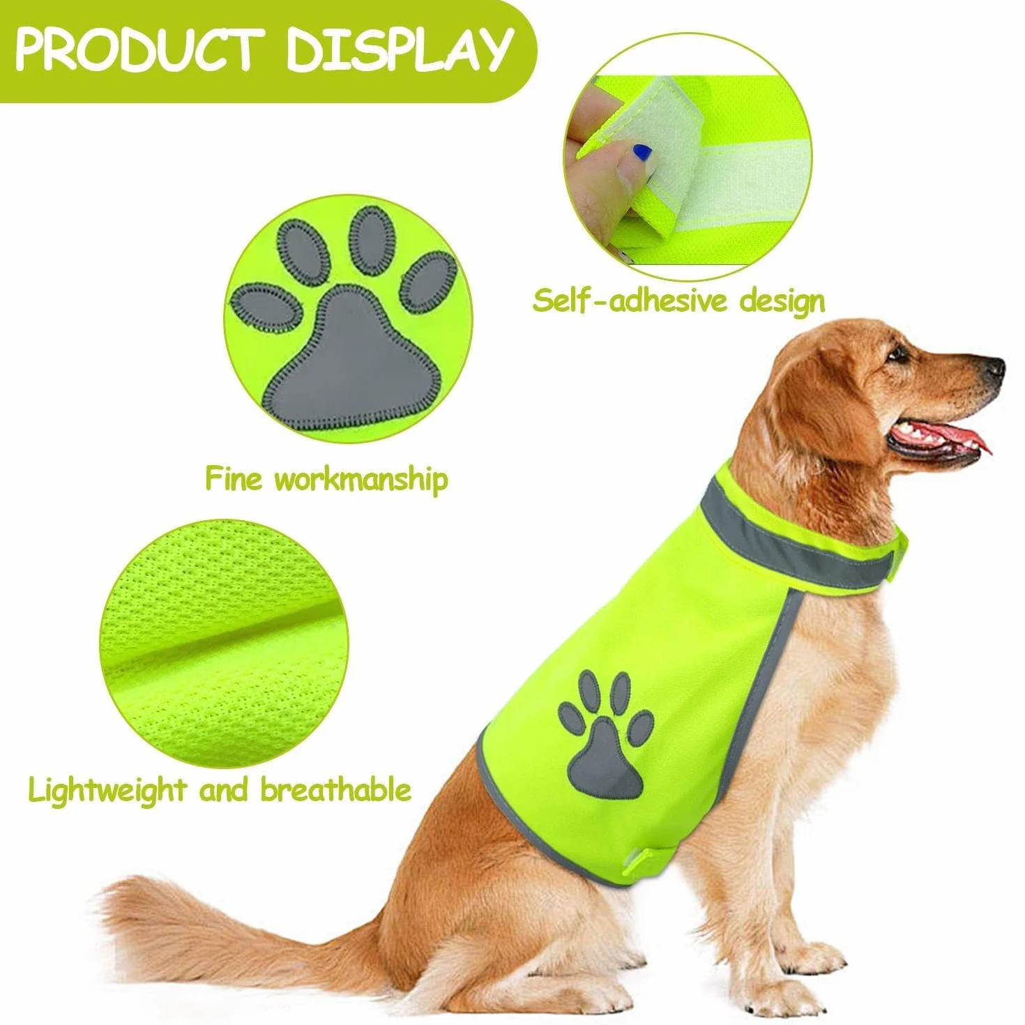 2 Pezzi di Vestiti Riflettenti per Cani, Gilet di Sicurezza da Viaggio per Animali Domestici, Vestiti per Animali Domestici, Gilet per Animali Domestici Traspirante E Confortevole