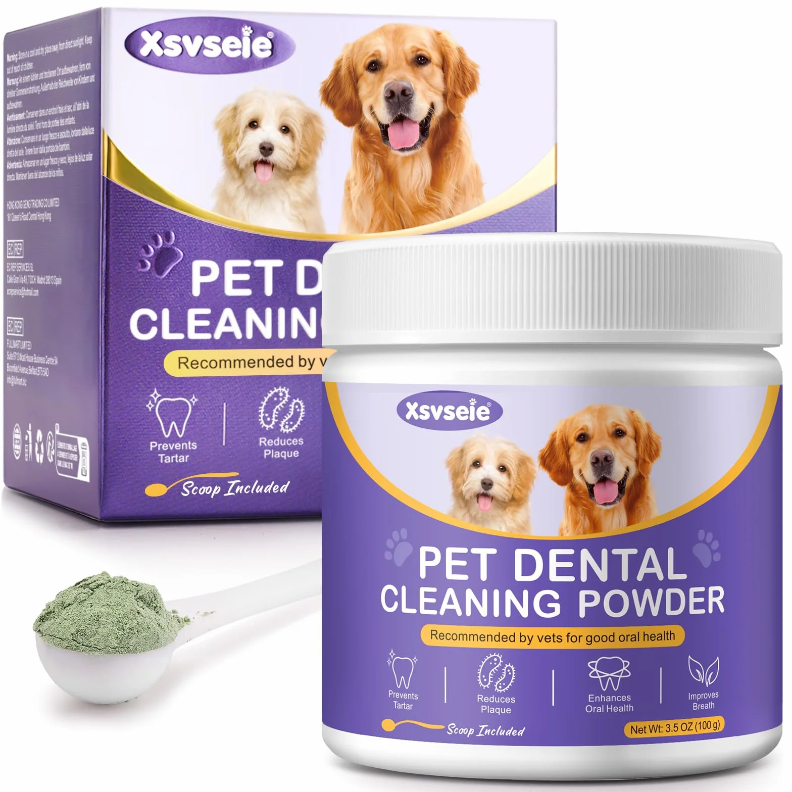 Polvere Sciogli Tartaro Cane, Integratore Naturale per Alito Cattivo, Polvere Dentale Antiplacca e Antitartaro per Cani