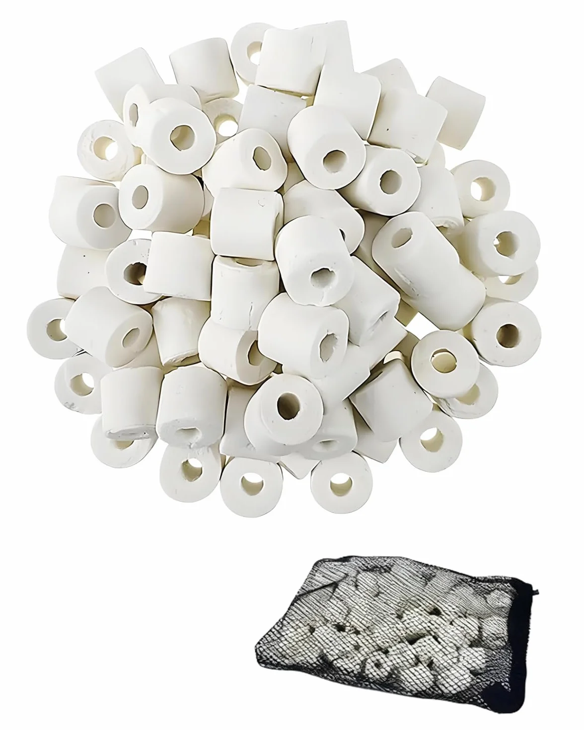 Materiale filtrante per acquari 500 g tubi e anelli in ceramica