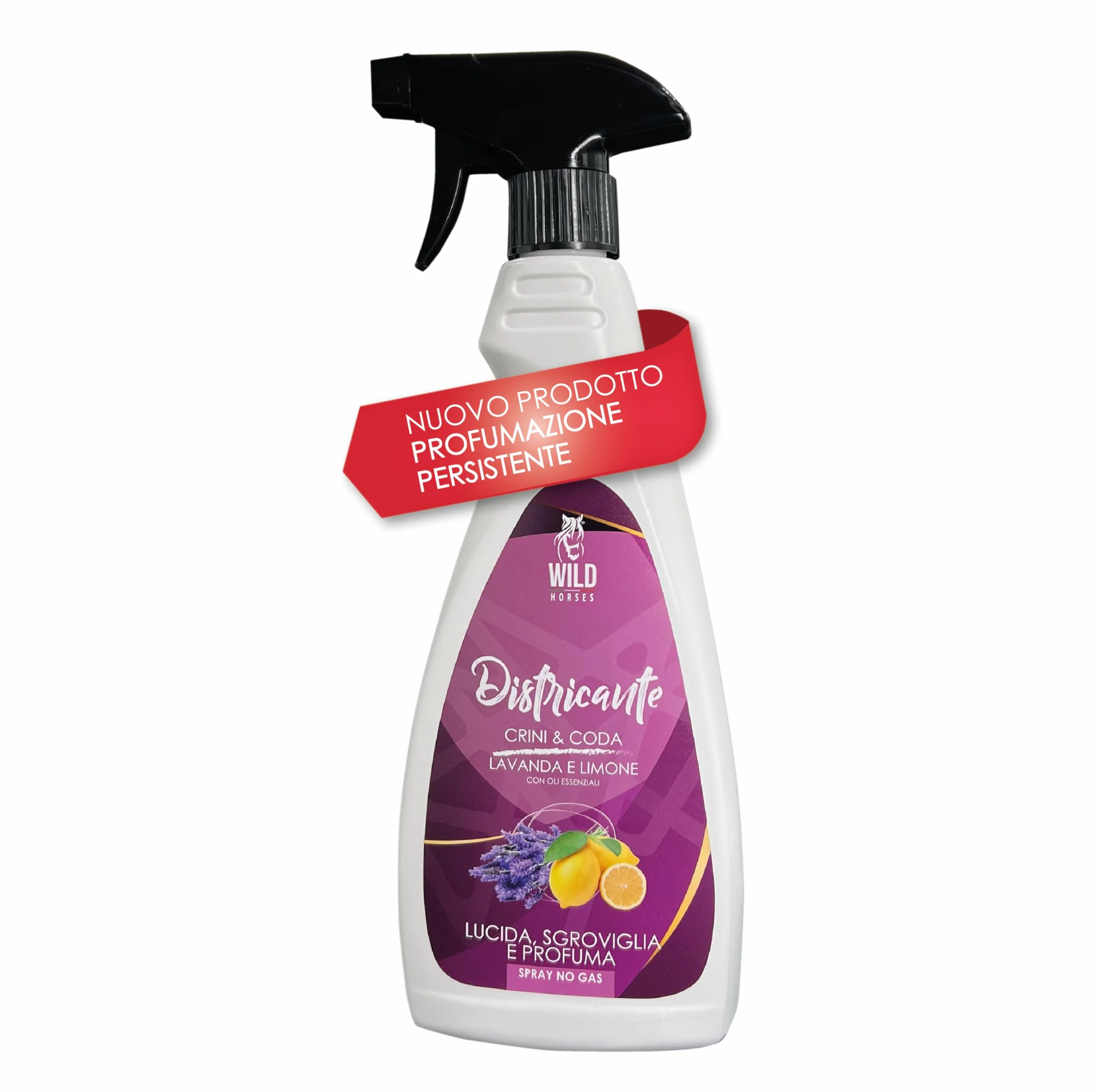 Wild Horses | Districante Crini & Coda Lavanda e Limone - Lucida, Sgroviglia e Profuma, Senza Risciacquo, 500 ml, Made in Italy