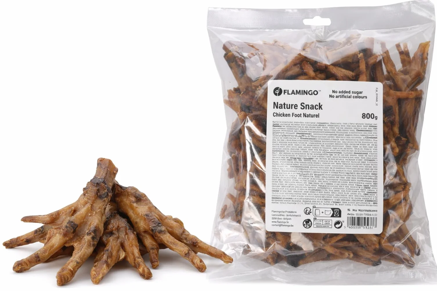 snack per cani - bastoncini per cani - zampa di pollo 800g - snack naturale croccante - senza glutine - senza additivi - prodotto in Europa