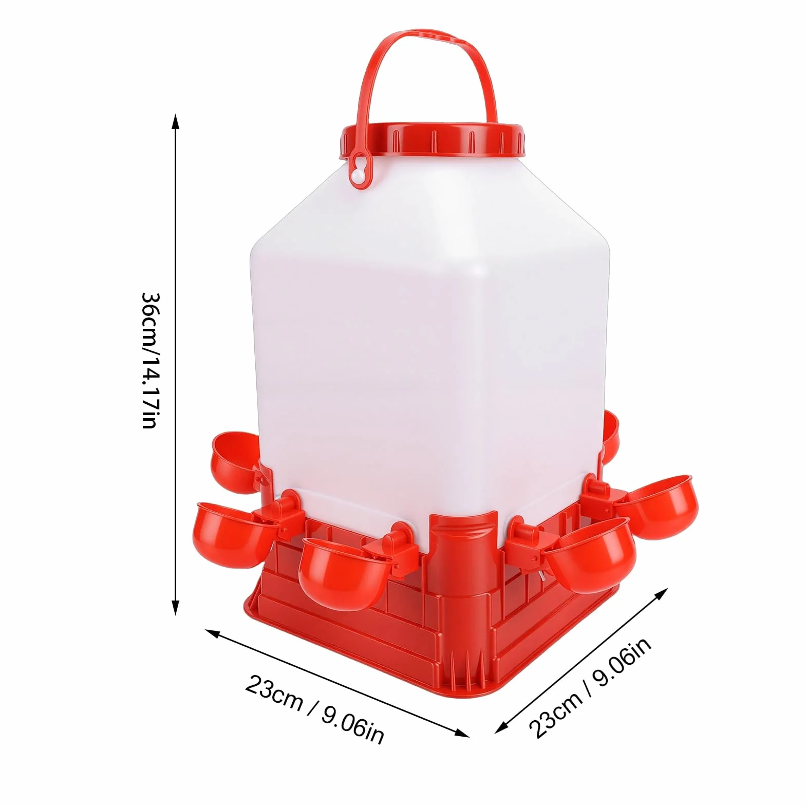 SIXRUN Abbeveratoio Automatico per Pollame, Dispenser Multifunzione D'Acqua per Pollame da 10 Litri a 4 Ciotole con Design a Pulizia Rapida per Uccelli Anatra Pollo da Fattoria
