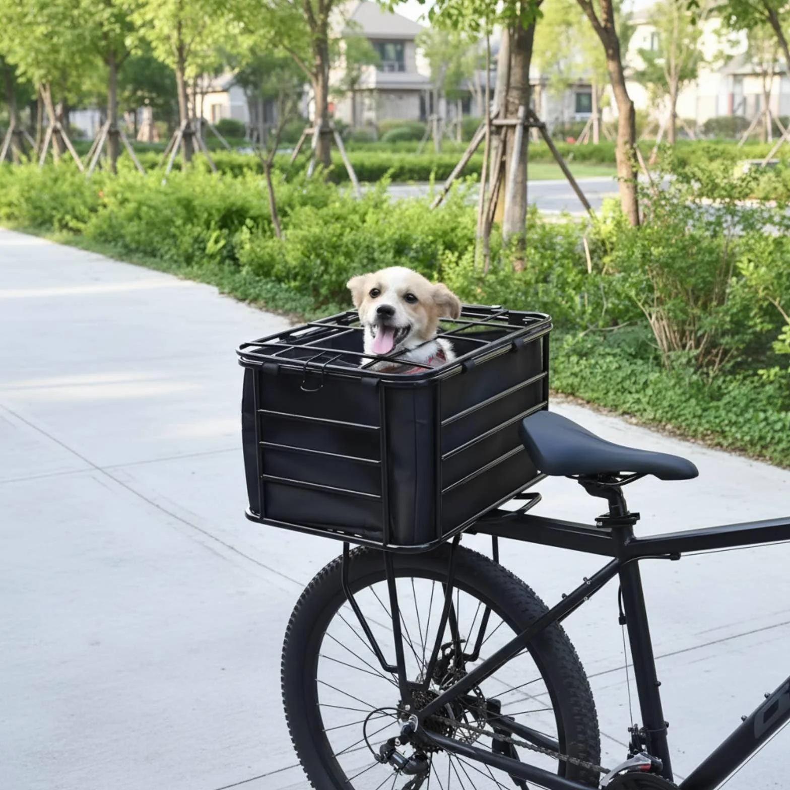 Trasportino per Cani da Bicicletta Grande Capacità, Cesto Bici con Coperchio Universale, Cestino Posteriore per Bicicletta per Pendolari, Piccolo, Con Fodera