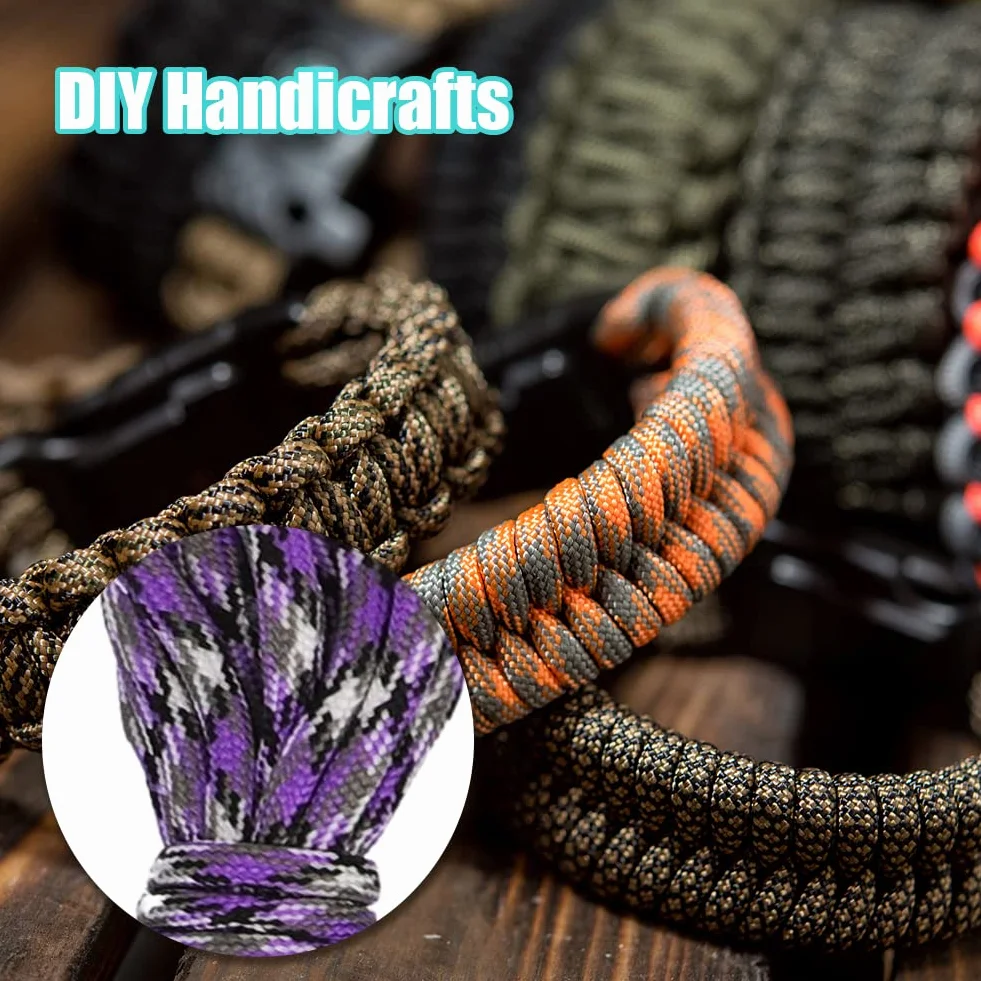 Paracord 550 corda in nylon Paracord da 4 mm, 35 pezzi di corde in nylon multifunzionali per la fabbricazione di braccialetti fai da te Cordino per cani Collare per cani