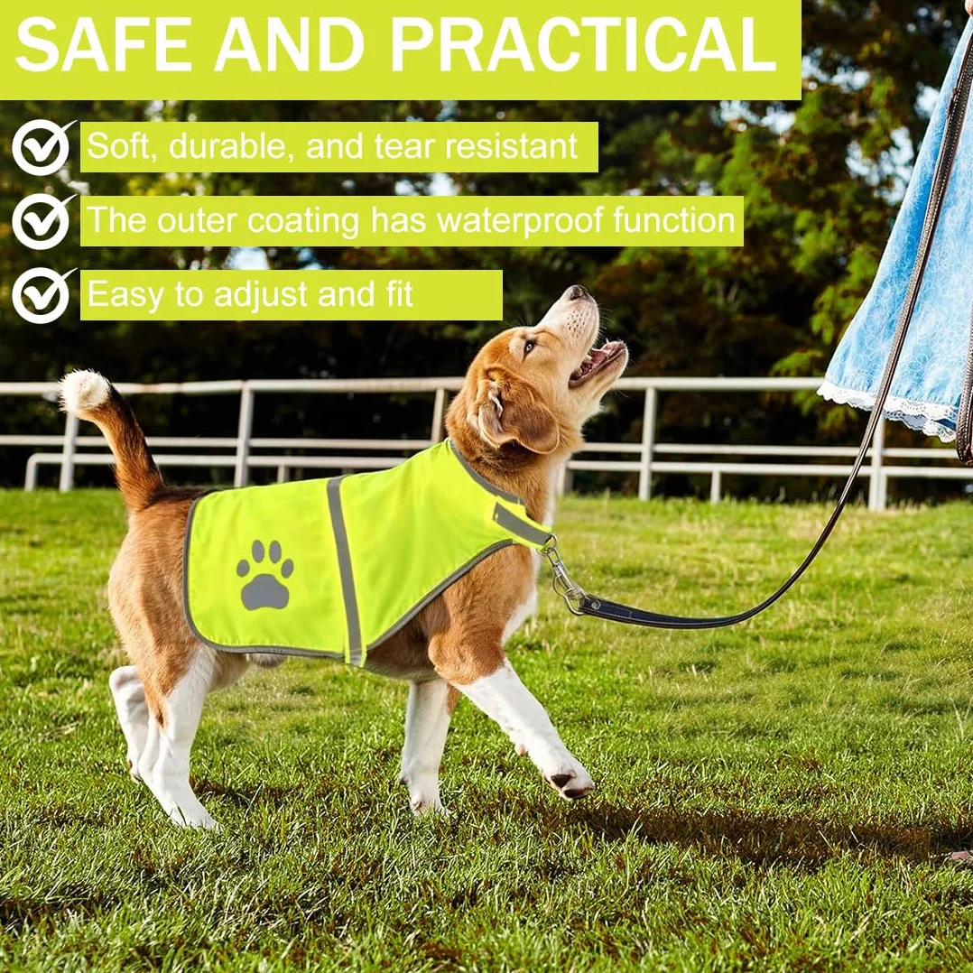 Giubbotti di sicurezza per cani Gilet ad alta visibilità per cani, gilet di sicurezza riflettente per cani, alta visibilità notturna, impermeabile, leggero, comodo (taglia M)