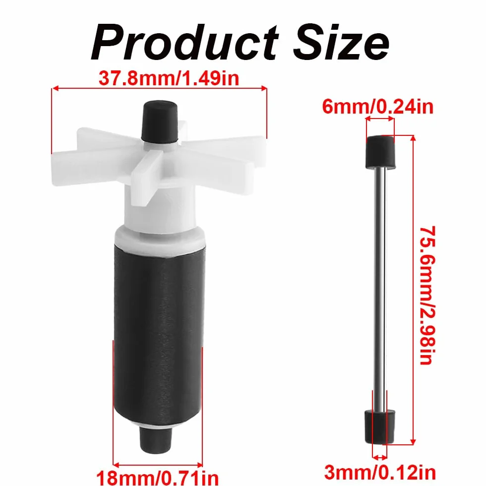 Set di 2 turbine per rotore per pompa sommergibile, turbina per pompa dell'acqua, guarnizione libera, filtro magnetico ad alta efficienza, turbina per rotore dell'acquario, resistente all'usura e a