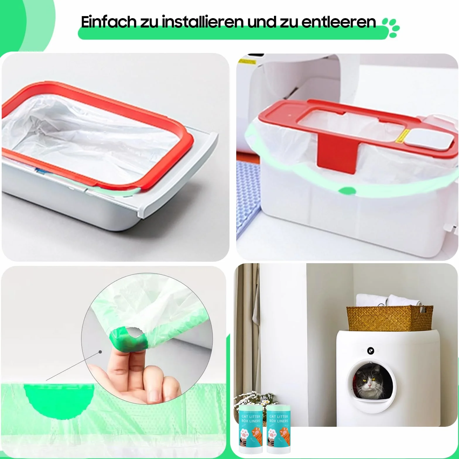 60 sacchetti per lettiera per gatti Pura MAX Pura X, accessori di ricambio, sacchetti per lettiera per gatti con cordini, resistenti ai graffi, per lettiera elettrica autopulente