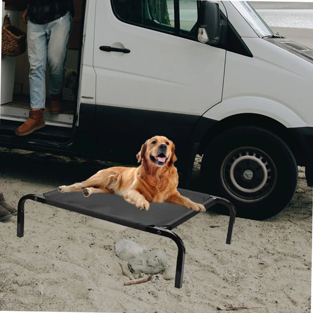 WOONEKY Fodera di Ricambio Traspirante per Lettino Rialzato per Cani, Copertura Estiva in Rete Lavabile, Cuccia per Animali Domestici da Esterno da Viaggio, Design Robusto e Facile