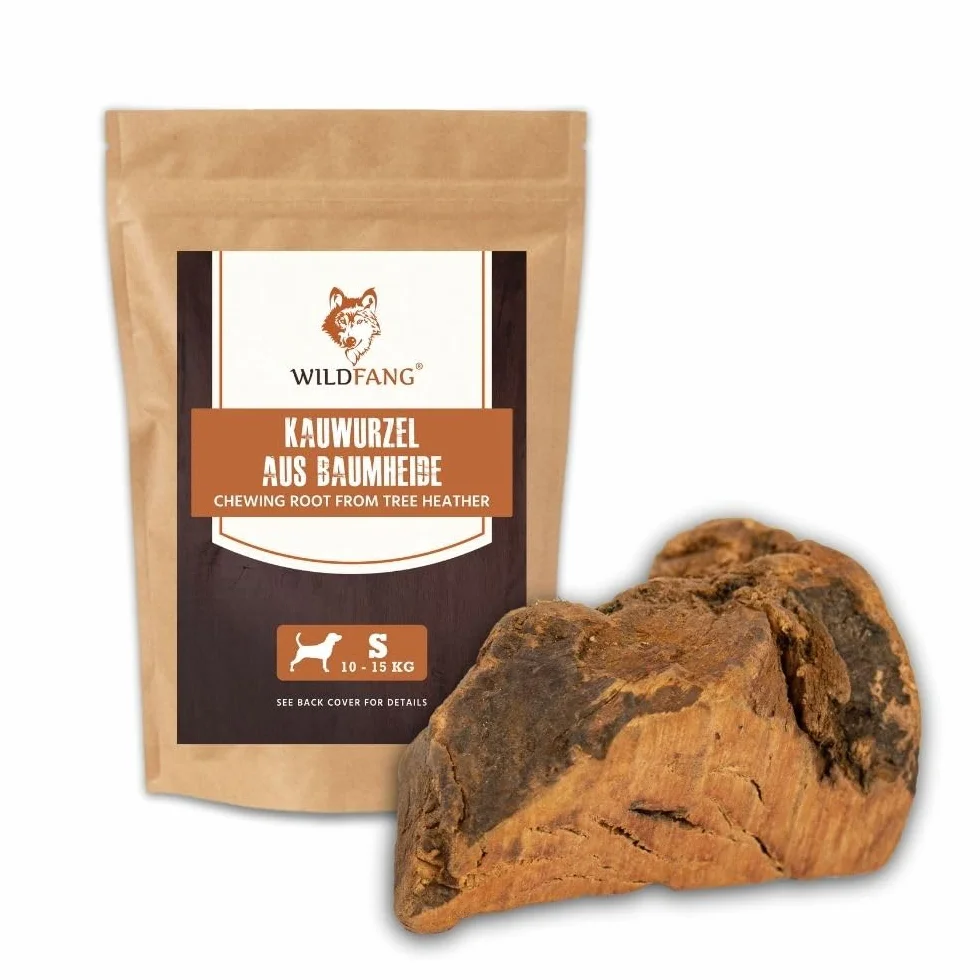 Wildfang® Radice di Erica Arborea per Cani, Taglia S – Giocattolo Naturale da Masticare, senza Schegge, Indistruttibile, Cura dei Denti & Gioco (per Cani fino a 15 kg), 1 pz