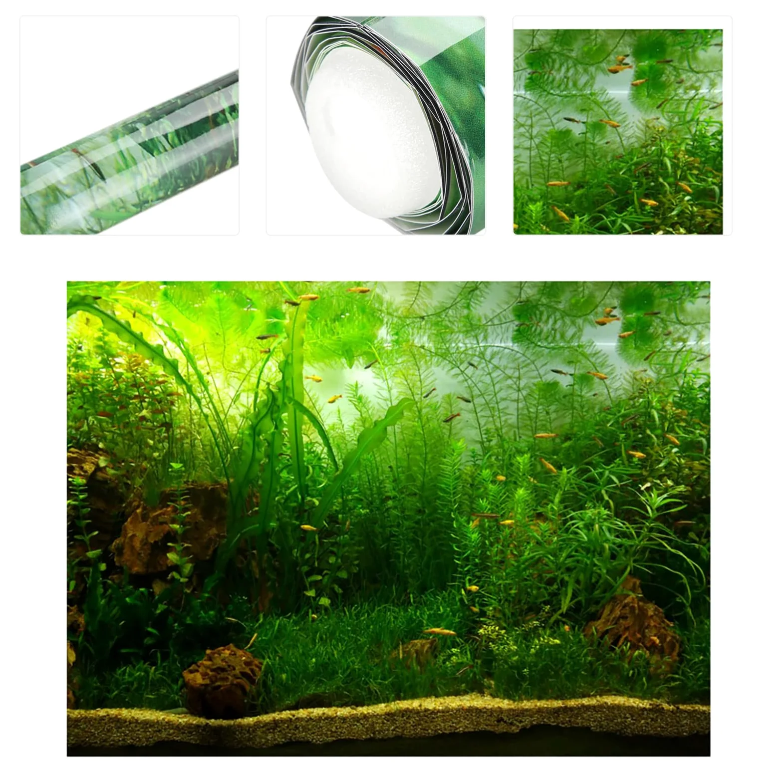 Poster per Acquario in Stile Erba d'Acqua, Resistente Carta Decorativa Impermeabile per la Decorazione Dell'acquario, in PVC Autoadesivo (Pvc9)