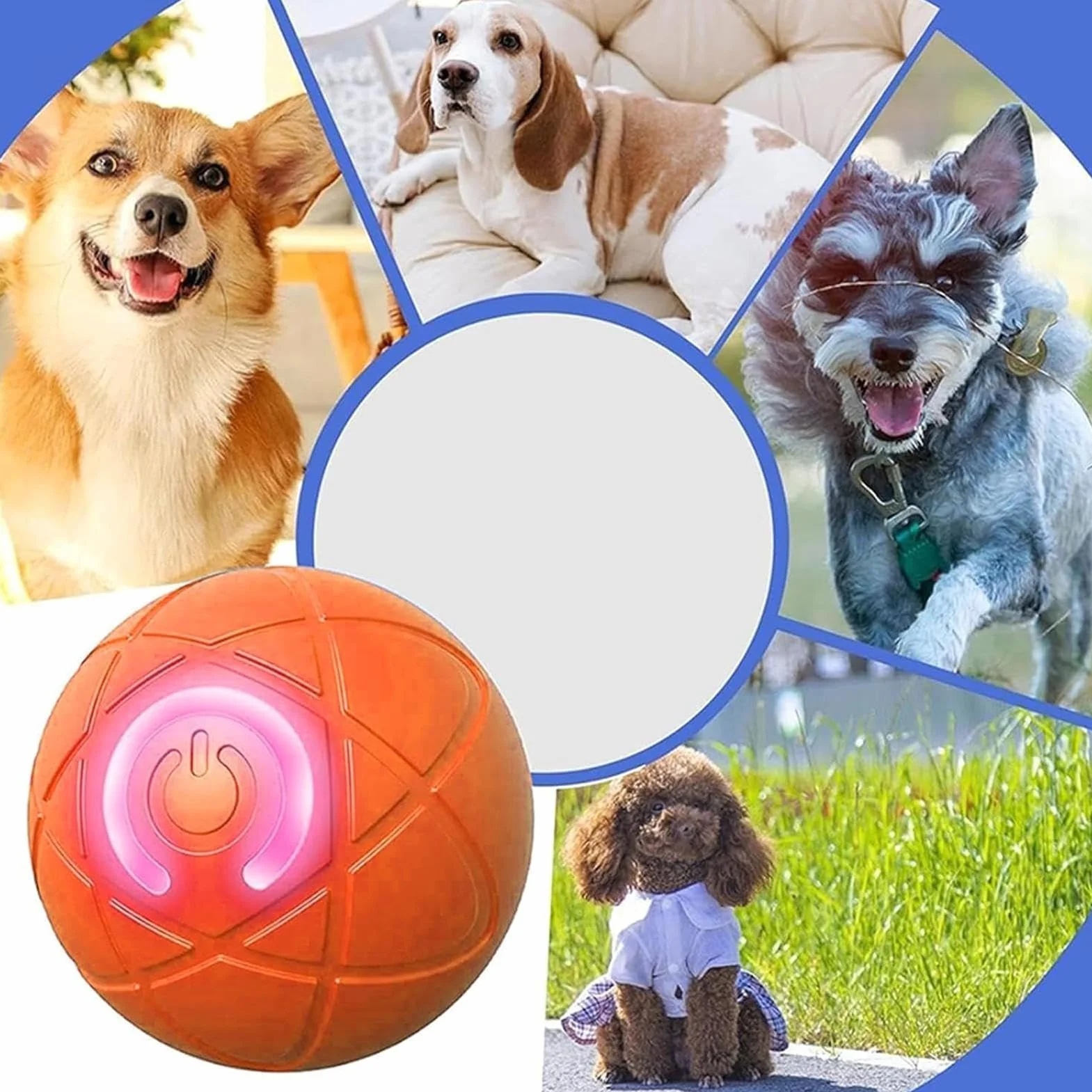 Pallina Cane Che Si Muove Da Sola - Ricaricabile Palla Per Cani Elettrica, Giocattolo Interattivo Con Palla Per Cani, Shaky Ball Ricaricabile USB Con Luce LED PerCani Di Piccola/media/grande Taglia