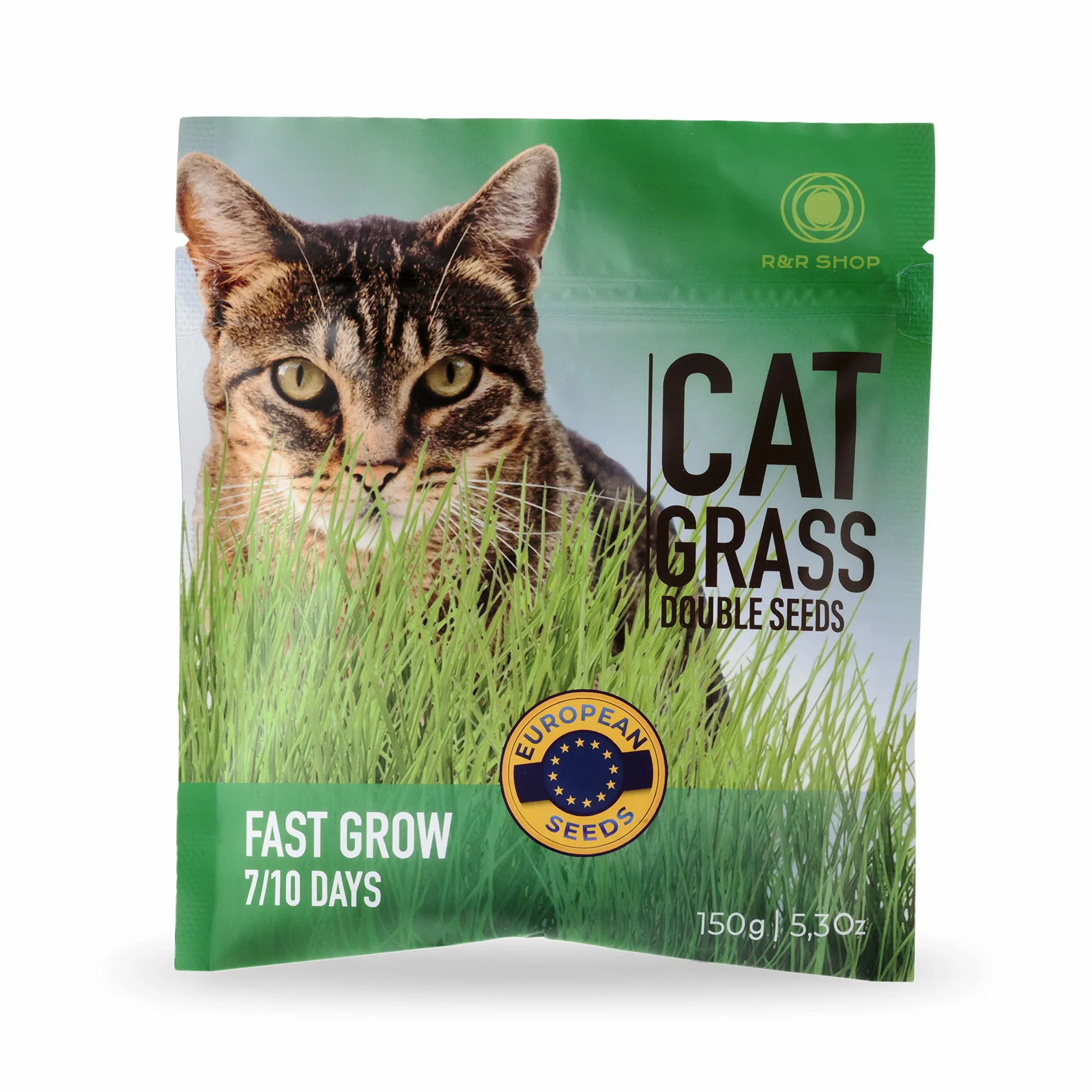 R&R SHOP - Mix di Semi di Erba Gatta, a Crescita Rapida per Un Gatto Felice, Semi Europei di Alta qualità (150gr)