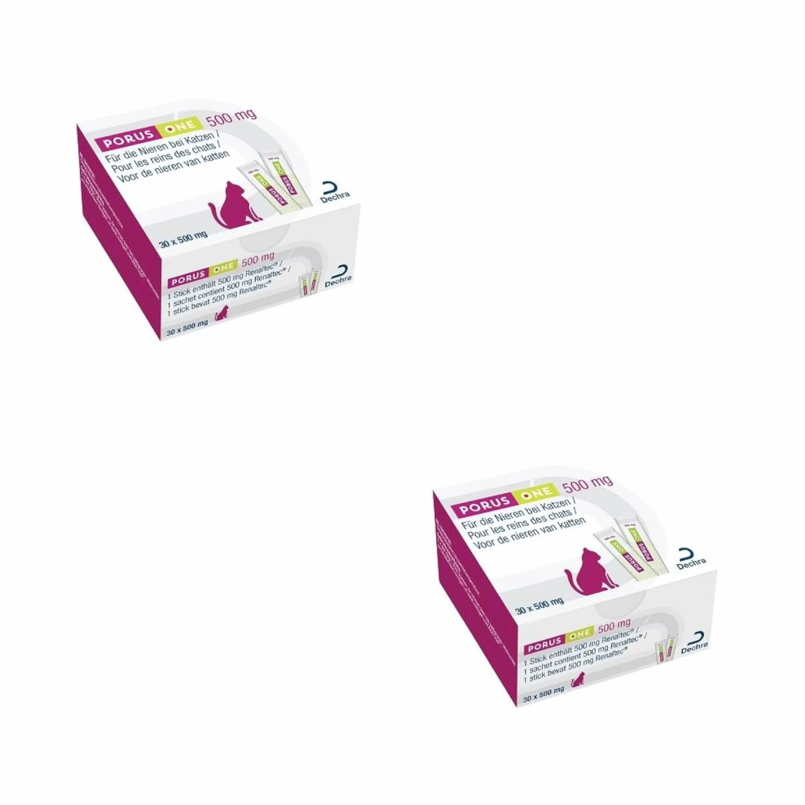 Porus One | Confezione Doppia | 2 x 30 x 500 MG | Alimento complementare a Basso Contenuto proteico per Gatti | per Gatti con Problemi renali | per ridurre L'Aumento delle tossine uremiche