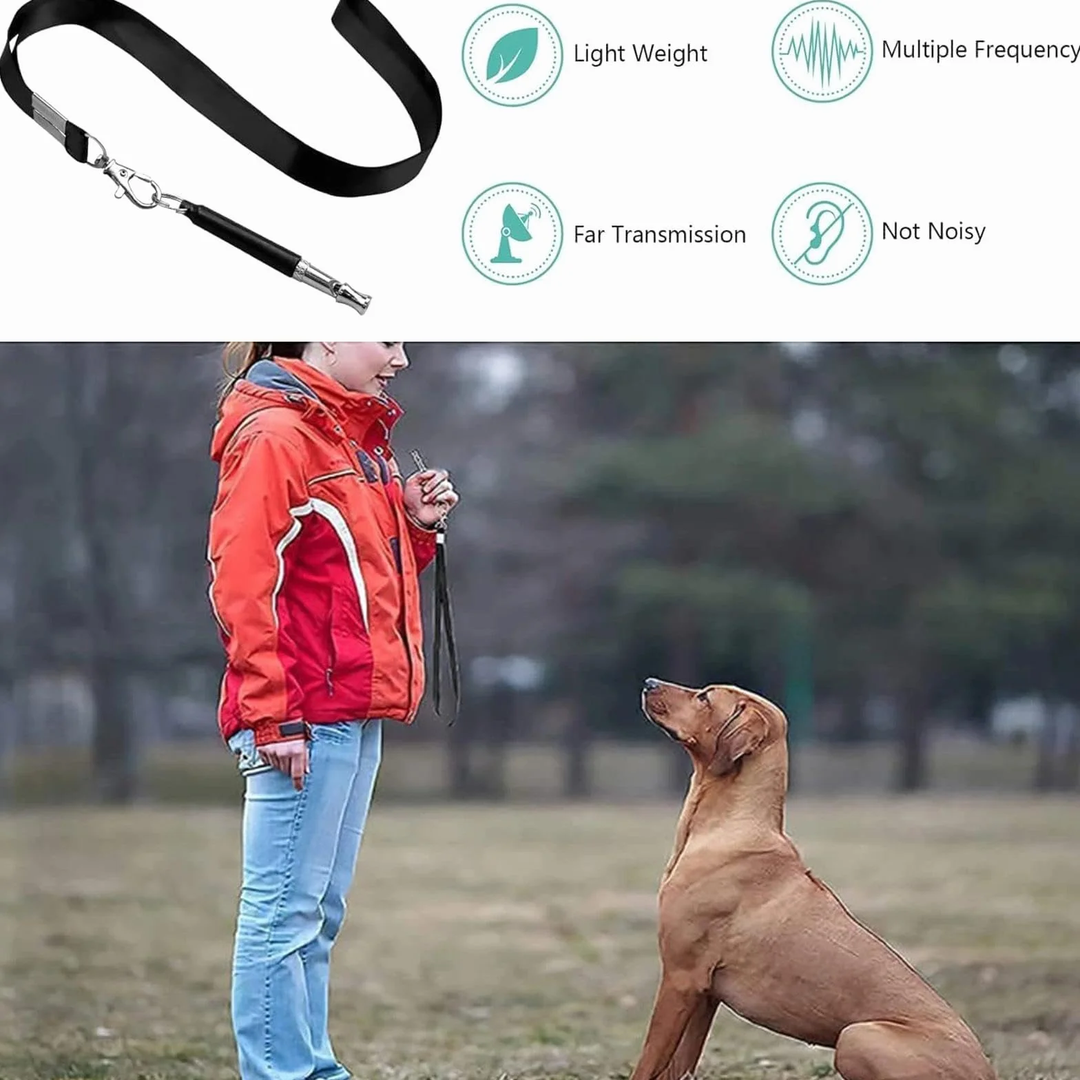 2 Pack Fischietto per Cani, Silenzioso Fischietto Ultrasuoni per Cani Richiamo, Alta Frequenza, Regolabile Fischietto Antiabbaio con Cordoncino, Adatto per La Maggior Parte delle Razze