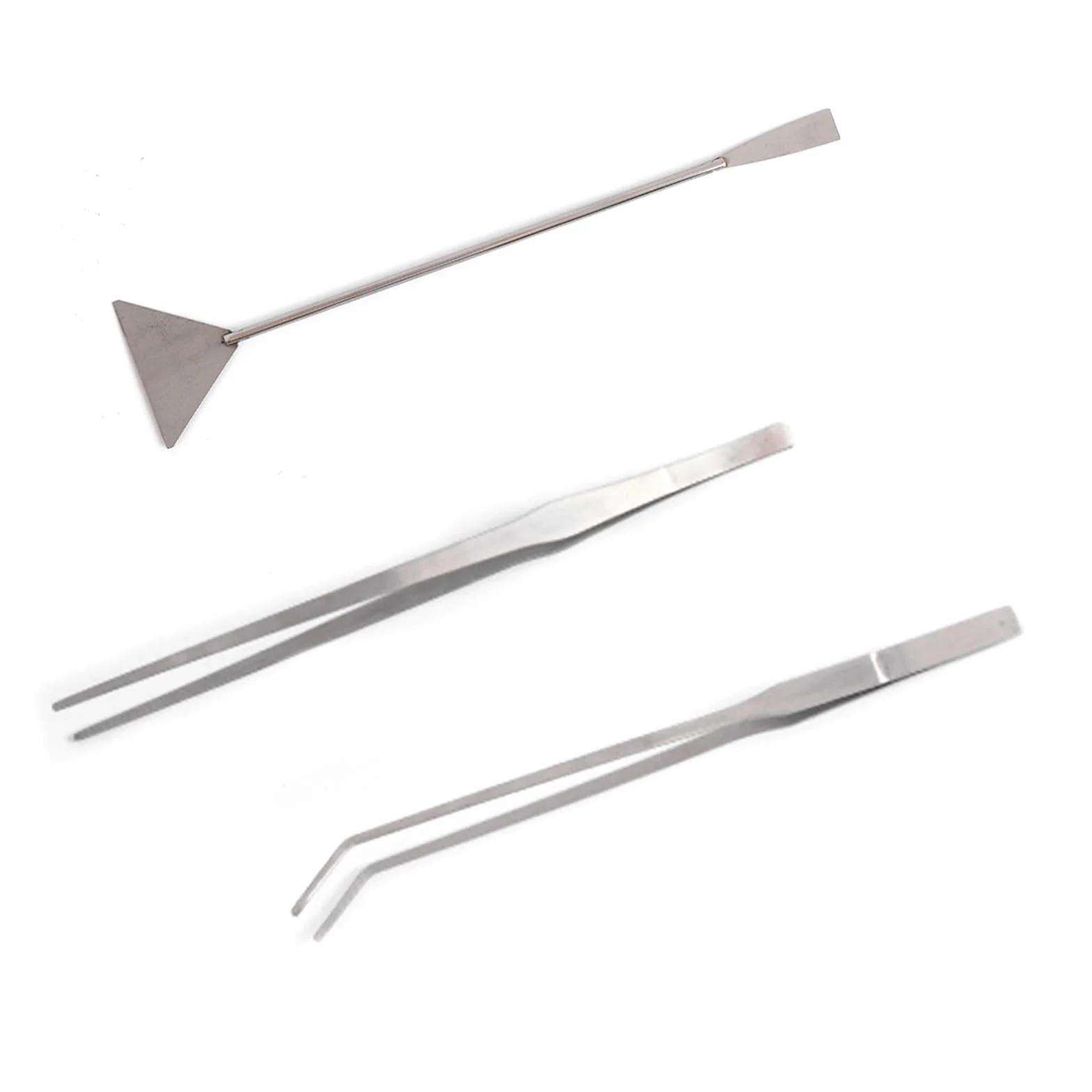 Ncheli 3 in 1 Set di Attrezzi per Acquario, Acquario in Acciaio Inox Kit Pinzette Spatola Accessori Acquario per L'acquario Landscaping e Piante Acquatiche