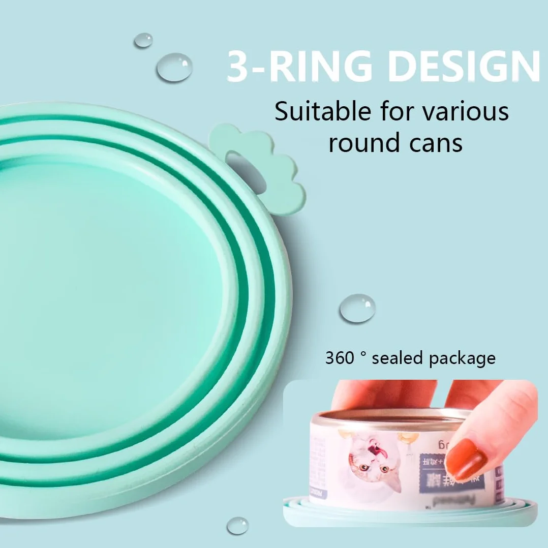 2 Tappi in Silicone per Lattine con 2 Cucchiai, Coperchi Universali per Cibo per Animali, Adatti a 3 Misure Standard (Rosa, Verde)