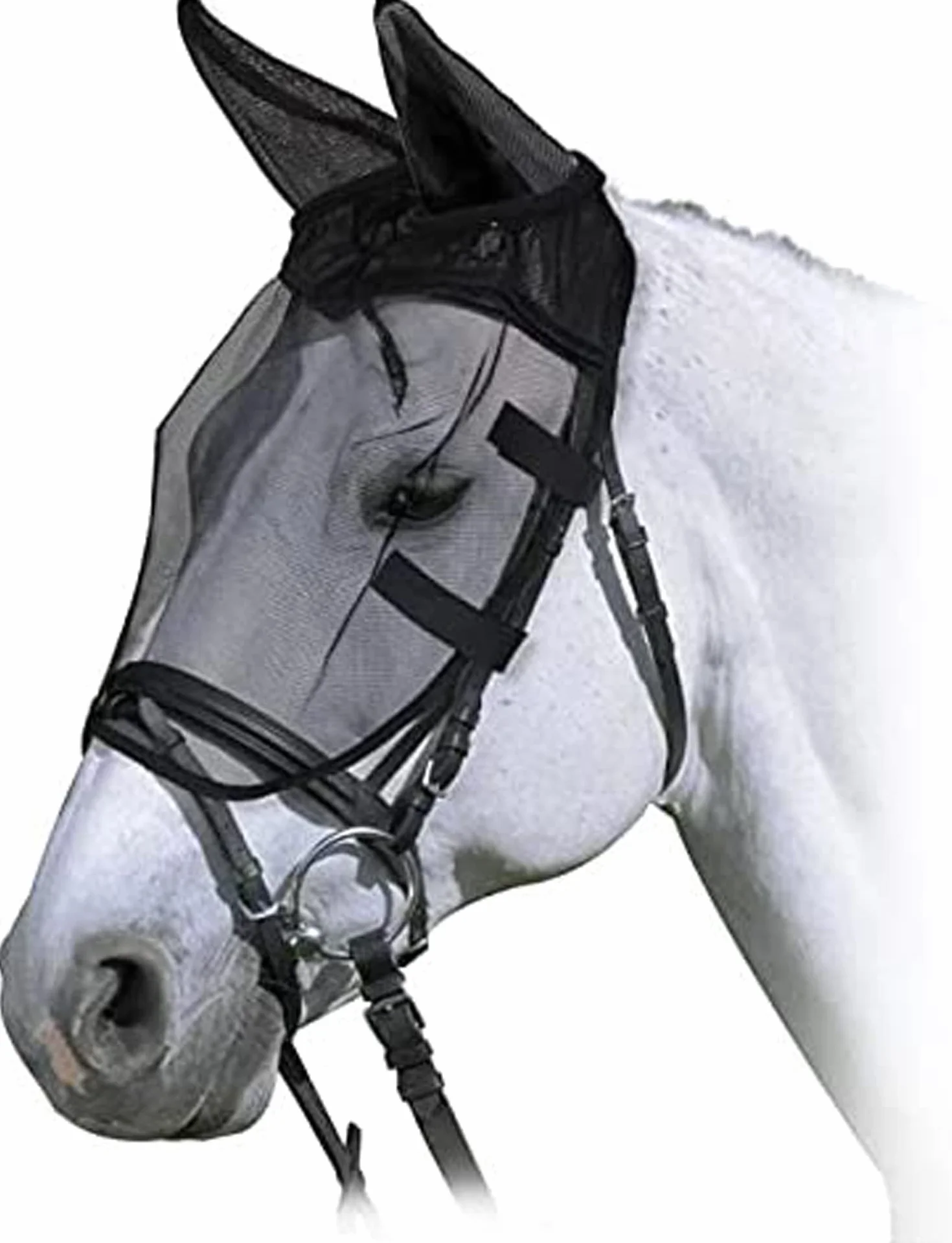 Riding Fly Mask Horses, Maschera Antimosche Leggera e Traspirante, Maglie Fini con Orecchie in Tessuto Forato