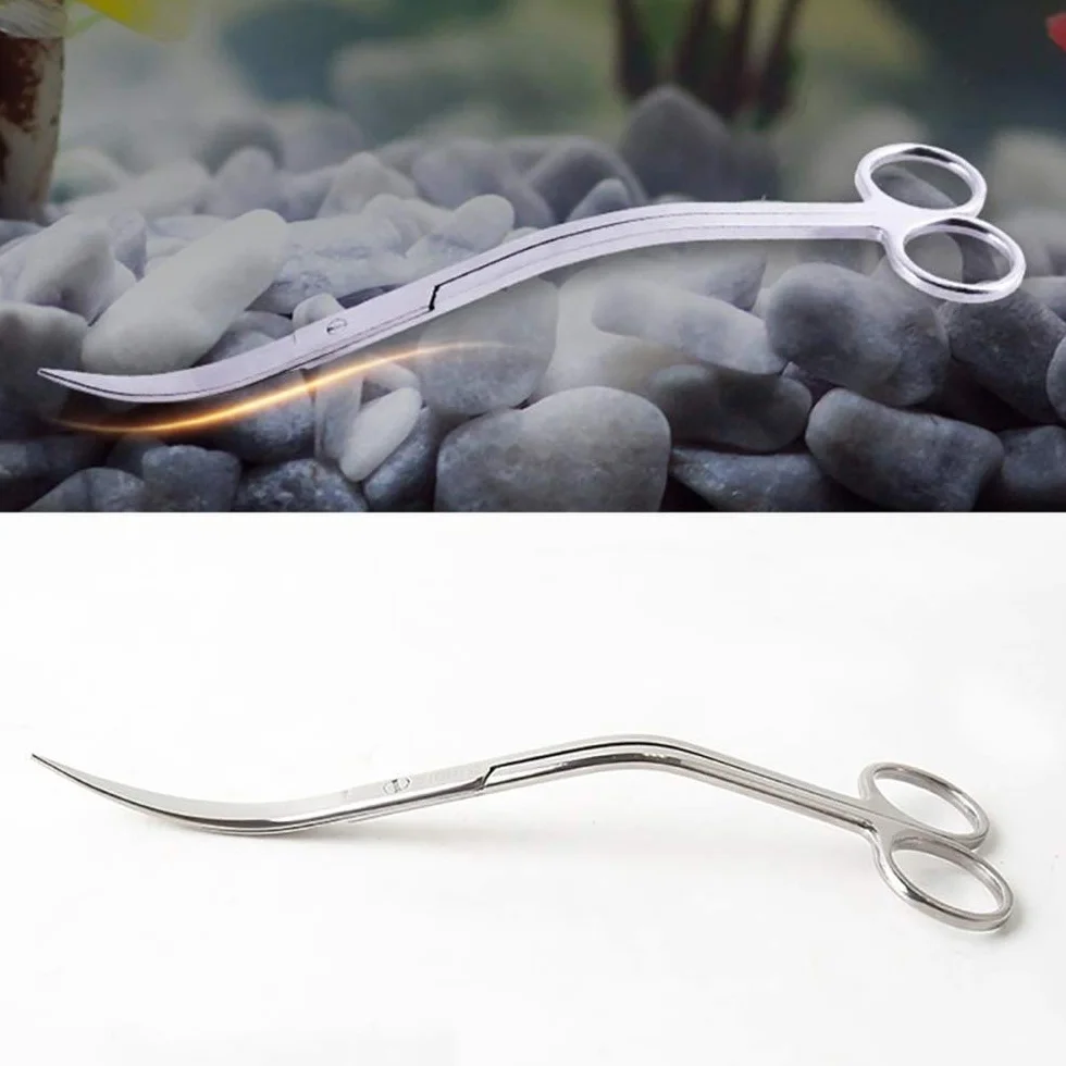 Forbici per Acquario,Forbice Curve per Acquari in Acciaio Inox Forbici per Lama Curva per Acquario Piante