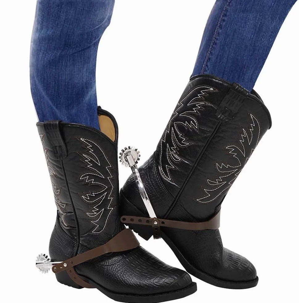 shoperama Stella Spore per costume da cowboy western selvaggio west sceriffo marshall cavaliere stivali costume accessorio