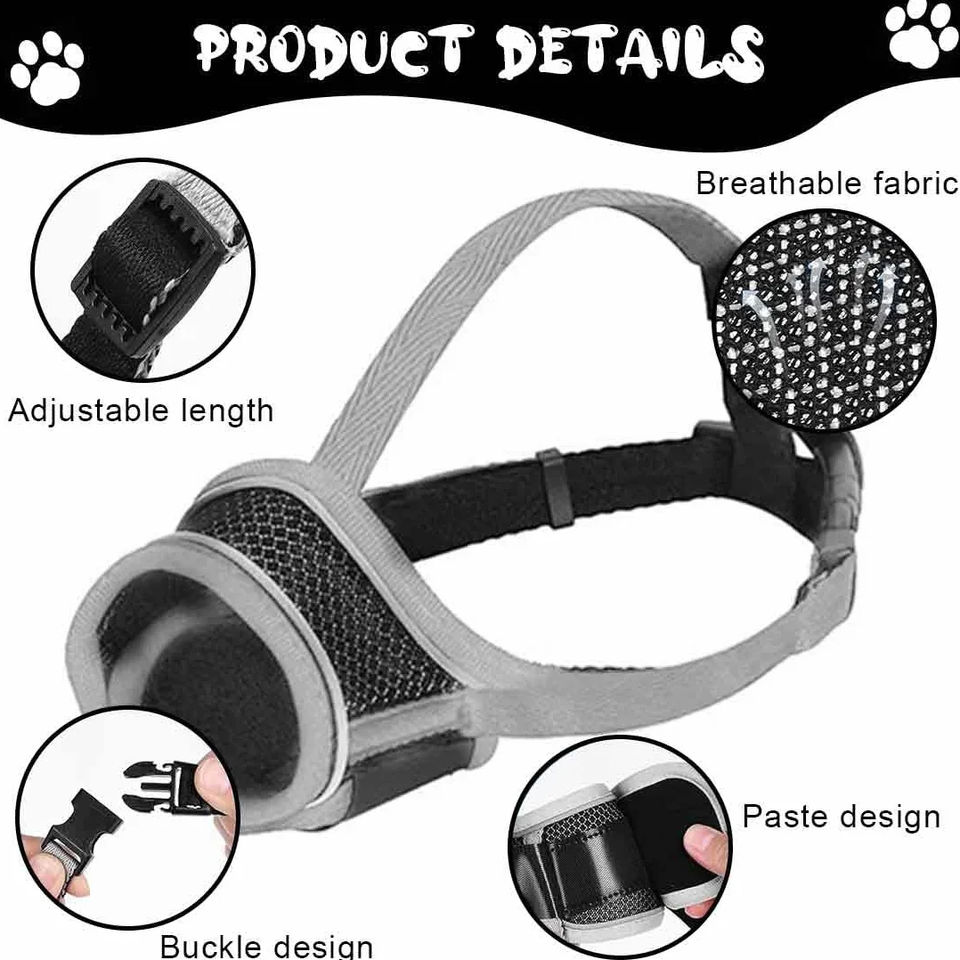 Museruola Cane, Museruola Addestramento per Cani a Maschera, Museruola Traspirante Cani Regolabile con Cinghie, Copertura per Cani di Piccola Media Taglia, S