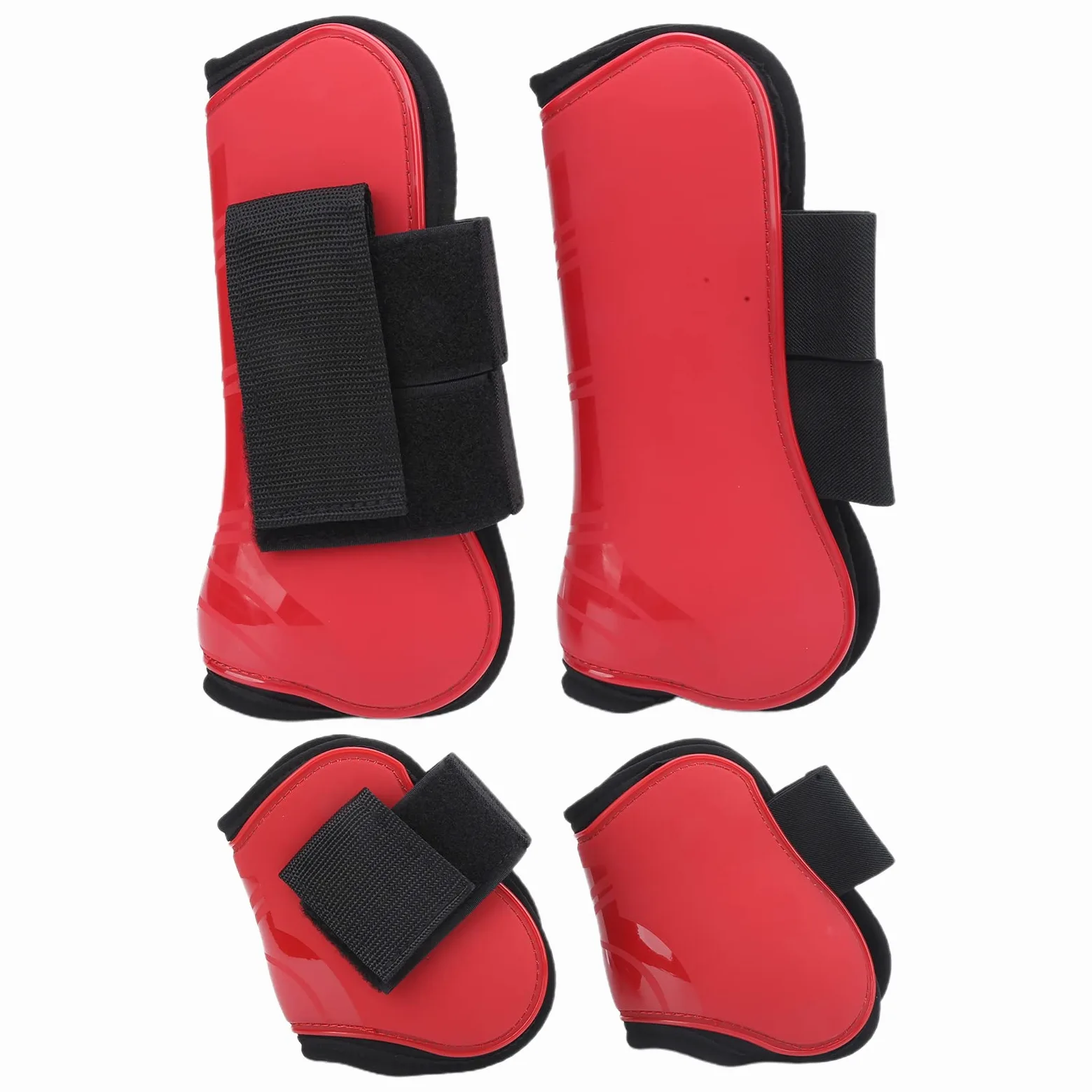 Paratendini per con Guscio Spesso in PU e Neoprene – Protezioni Sicure e Antiscivolo per Le Gambe per Saltare e Cavalcare – Rosso