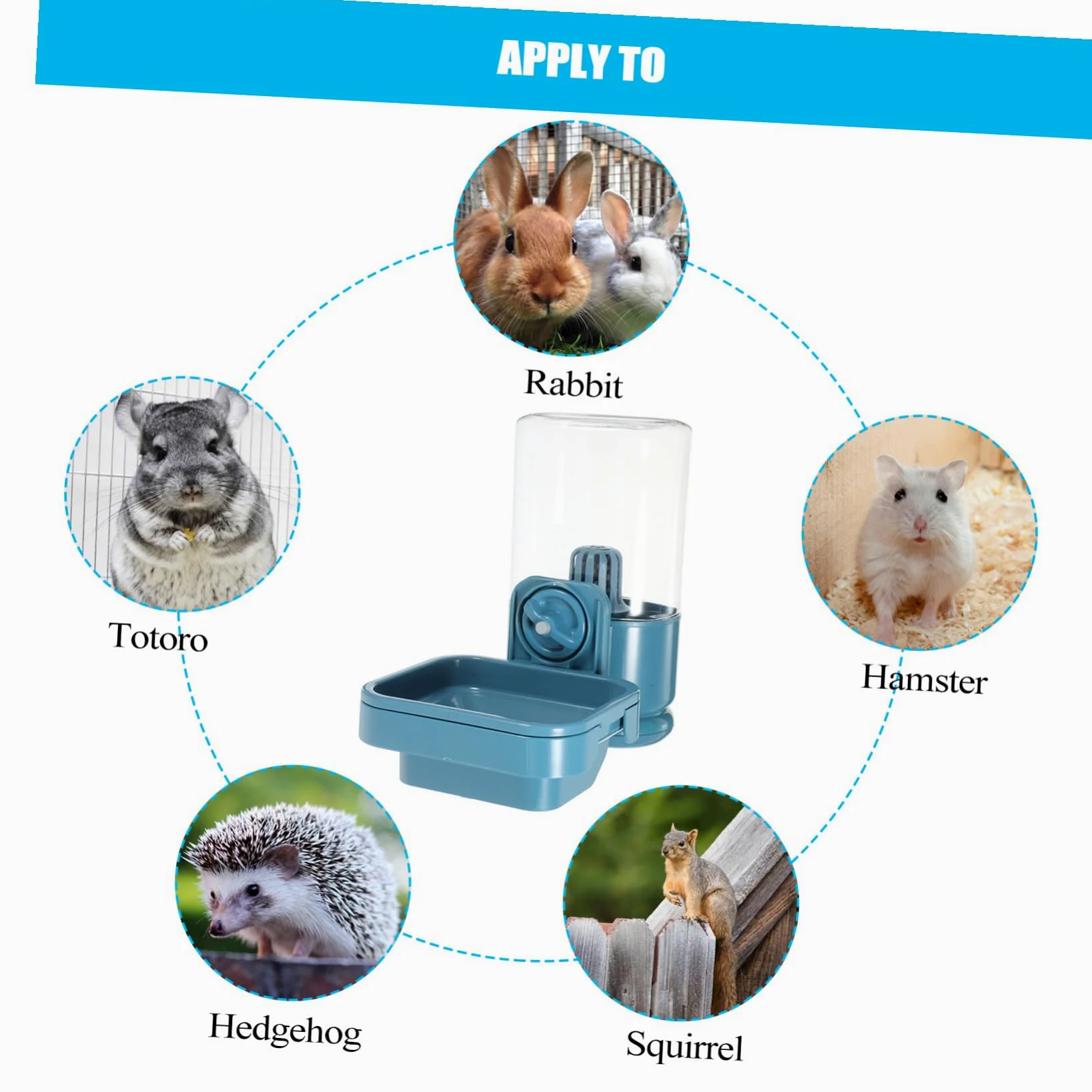 Hohopeti Distributore Liquido per Animali di Ridotta Bottiglia Antigoccia da Appendere per Gabbie Conigli e Criceti Serbatoio Capacità Media Facile da Pulire e Ricaricare Resistente e
