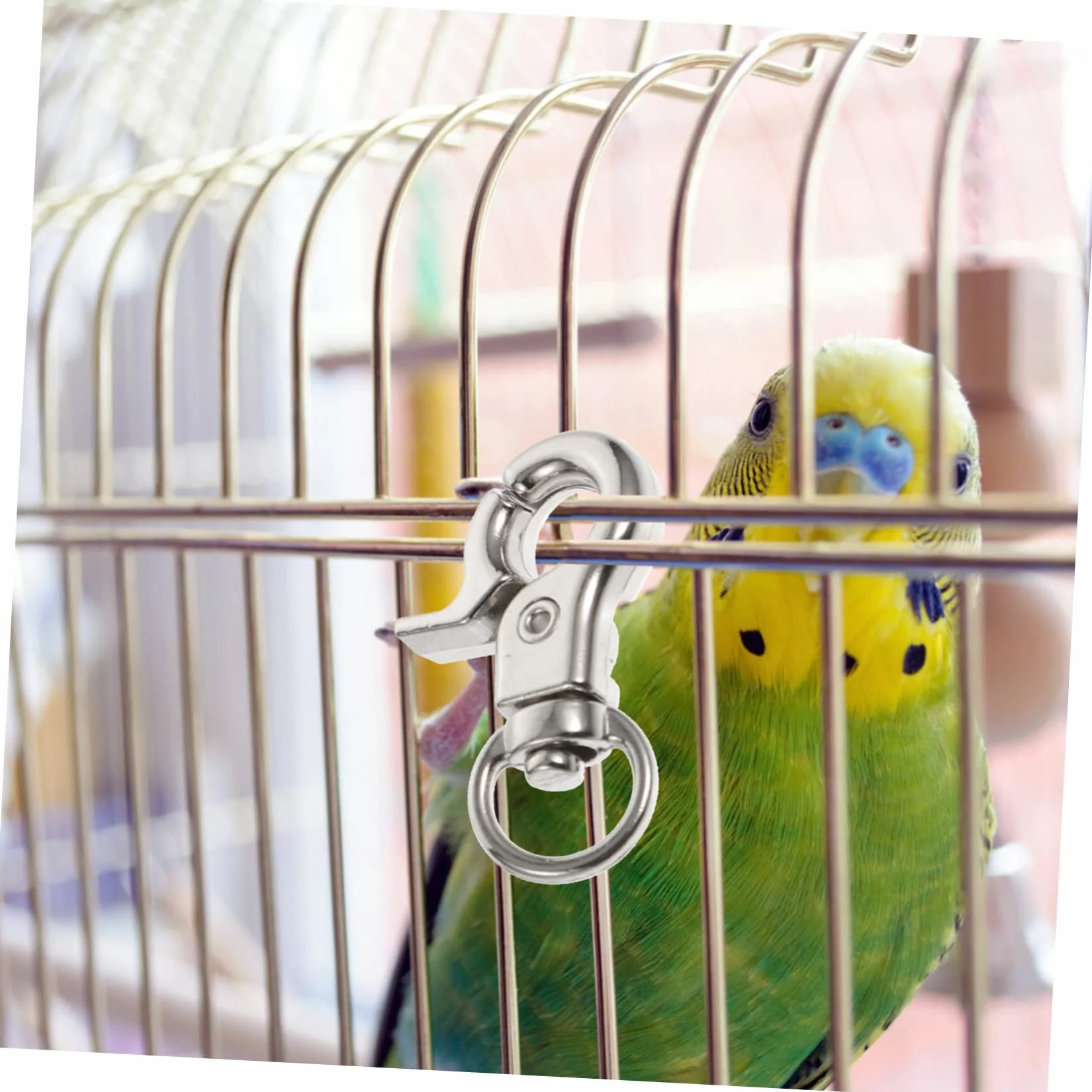 PRETYZOOM 20pezzi Ganci Metallo per Gabbie di Uccelli da Clip Rotanti per Chiusure Sicure e Pratiche per Pappagalli e Altri Animali Domestici