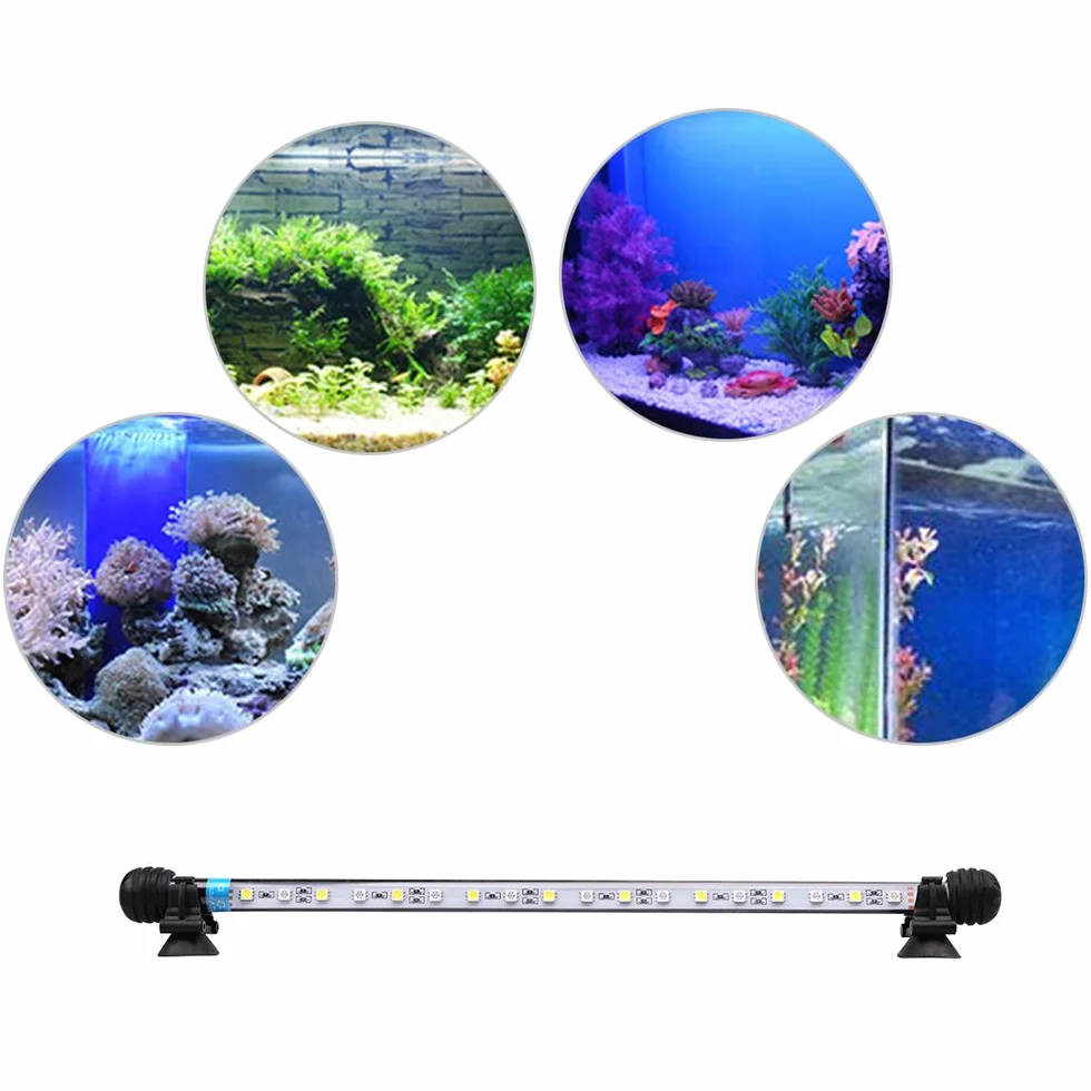 VARMHUS Aquarium Lighting Luce di Pesce Drago Illuminazione per Acquario Impermeabile (Deutschland Lagerhaus) (Bianco & Blu, 28cm)