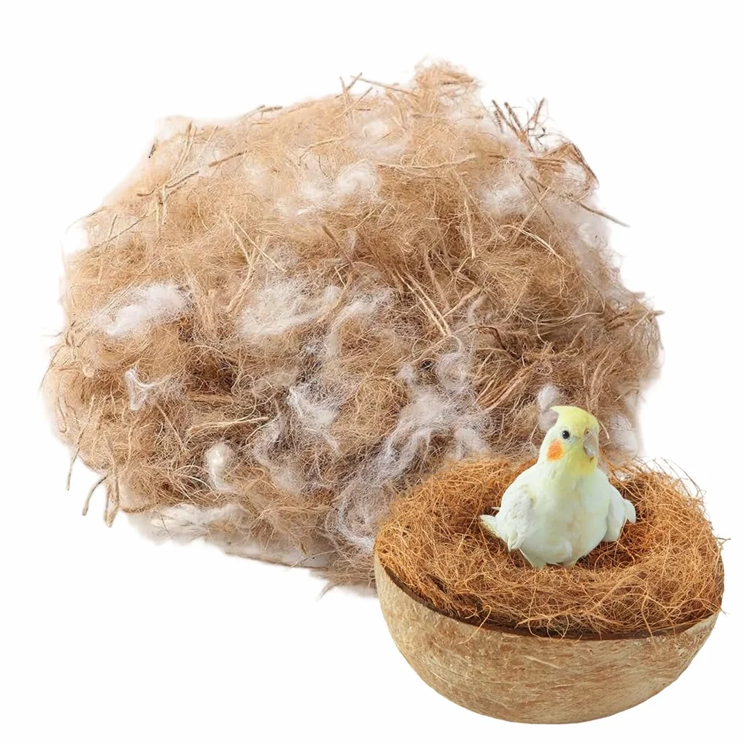 Materiale Naturale per Nidi di Uccelli, Materiale per Nido di Uccelli Selvatici con Paglia, Juta di Seta, Cotone, Ideale per Nido di Canarini, Pappagalli e Altri Uccelli Domestici