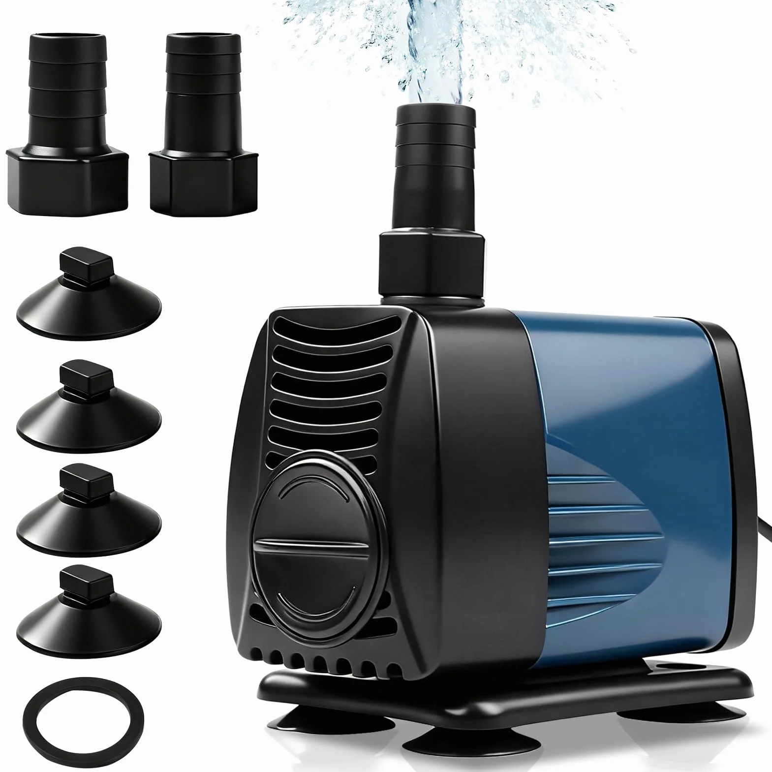 Nikou Pompa Acquario 40W 3000L/H, Sommergibile Silenziosa Pompa Acqua Anfibio Sommersa Mini Laghetto Pompe Con Cavo 1.8m, per Fontane Pesce Serbatoio Stagno