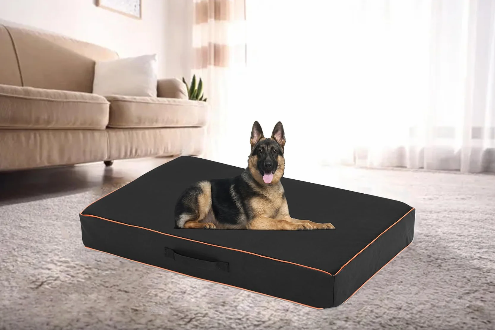 Leberna Copertura impermeabile per lettino per cani, lavabile, resistente, in tessuto Oxford, universale, di ricambio per letto per animali domestici (colore: nero, L (111,8 x 81,3 x 10,2 cm)