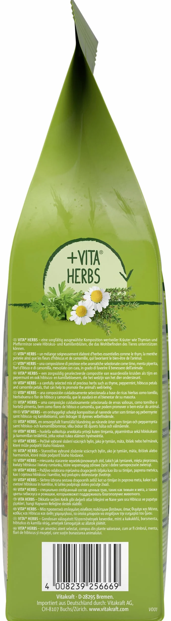 Vitakraft Menü Vital, alimento completo per porcellini d'India, con mela, con zucca, con barbabietola rossa, arricchito con erbe aromatiche, senza l'aggiunta di zuccheri e cereali (1x 5kg)