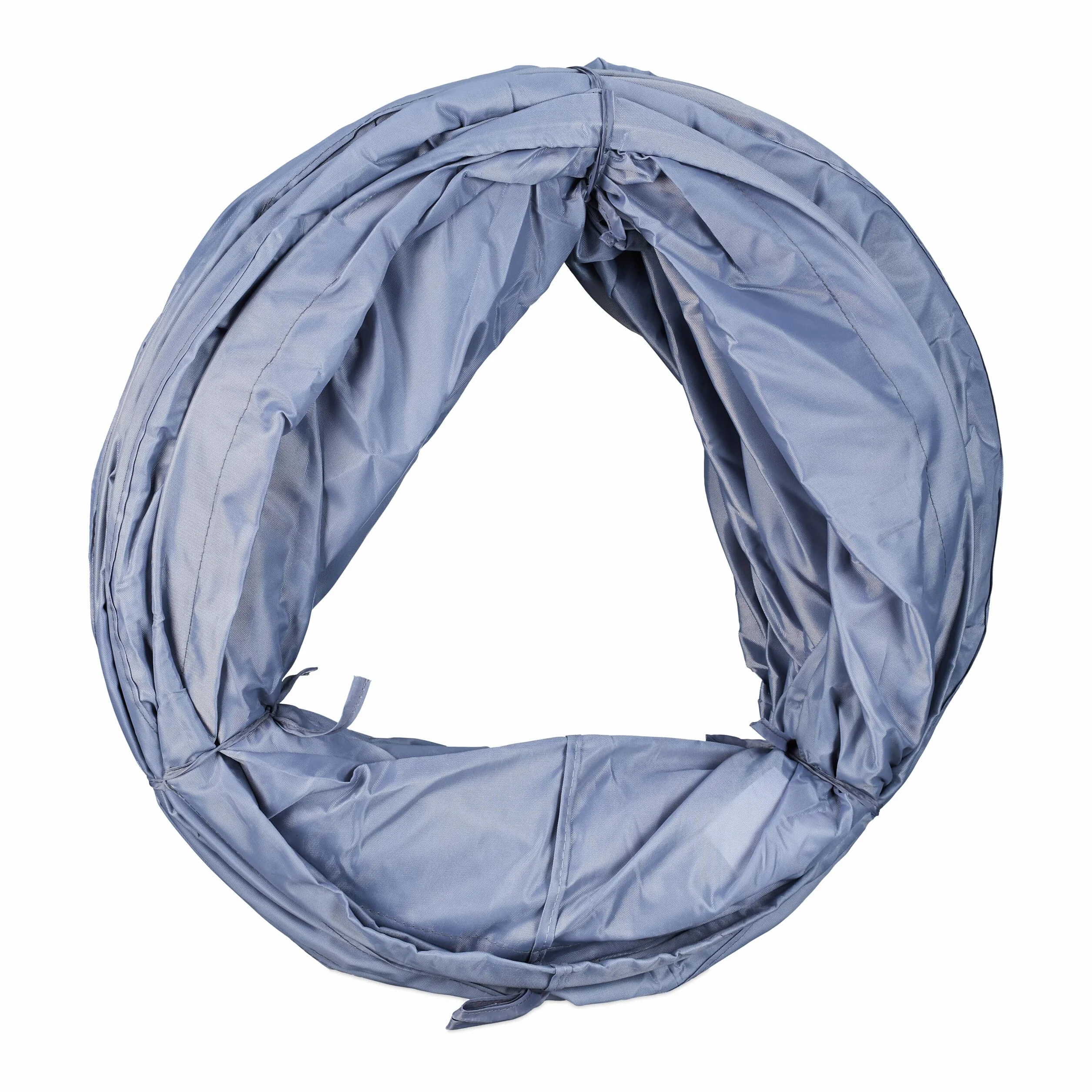 Relaxdays Tunnel per Cani, Tubo da 200 cm Pieghevole, Attrezzatura Agility Dog, Addestramento a Ostacoli, Ø 40cm, Grigio