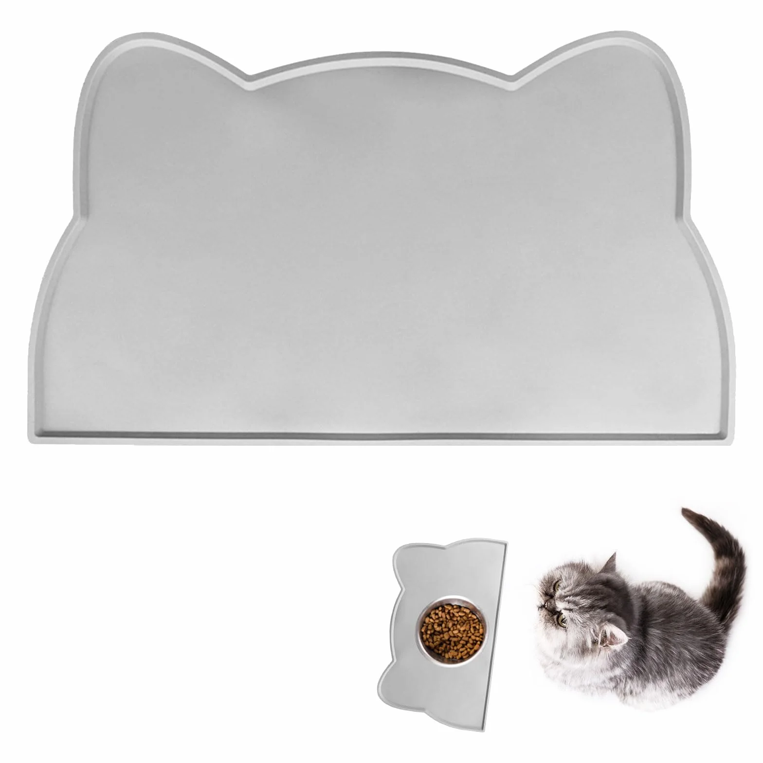 Tappetino Ciotola Cane Gatto,Tappetino per ciotole gatto,Tappetino Ciotola per Cani e Gatti in Silicone,Tappetino Ciotola Cani e Gatti,Antiscivolo Silicone Tappetini Cibo Tappetino Sottociotola