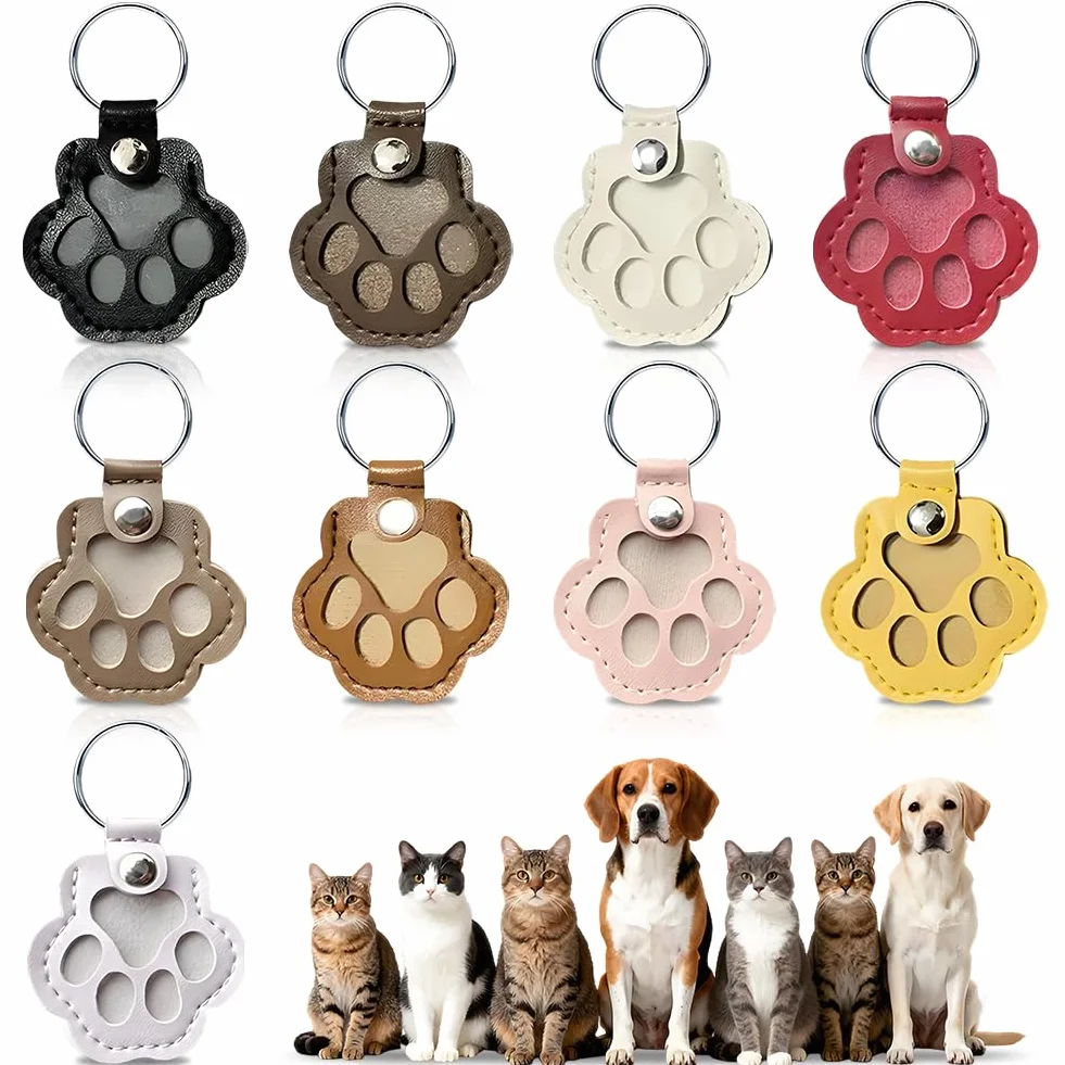 Portachiavi Commemorativo per Animali Domestici in Pelle Riempibile con 9 Colori, Souvenir per Capelli di Cane e Gatto