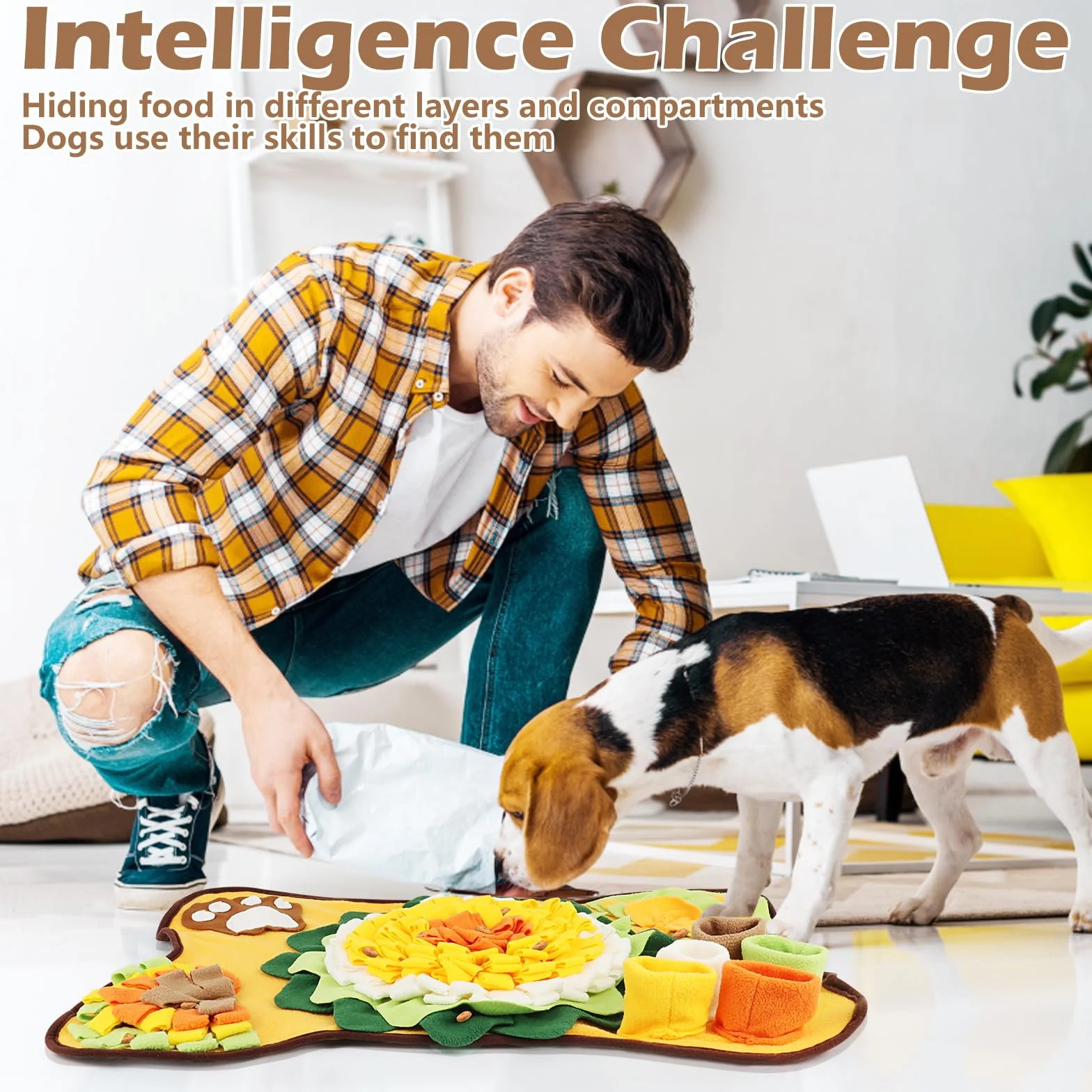 Tappeto da Fiuto per Cani, MXTIMWAN Sniffing Tappeto per Cani, Dog Sniffing Mat, Tappetino Training Olfattivo