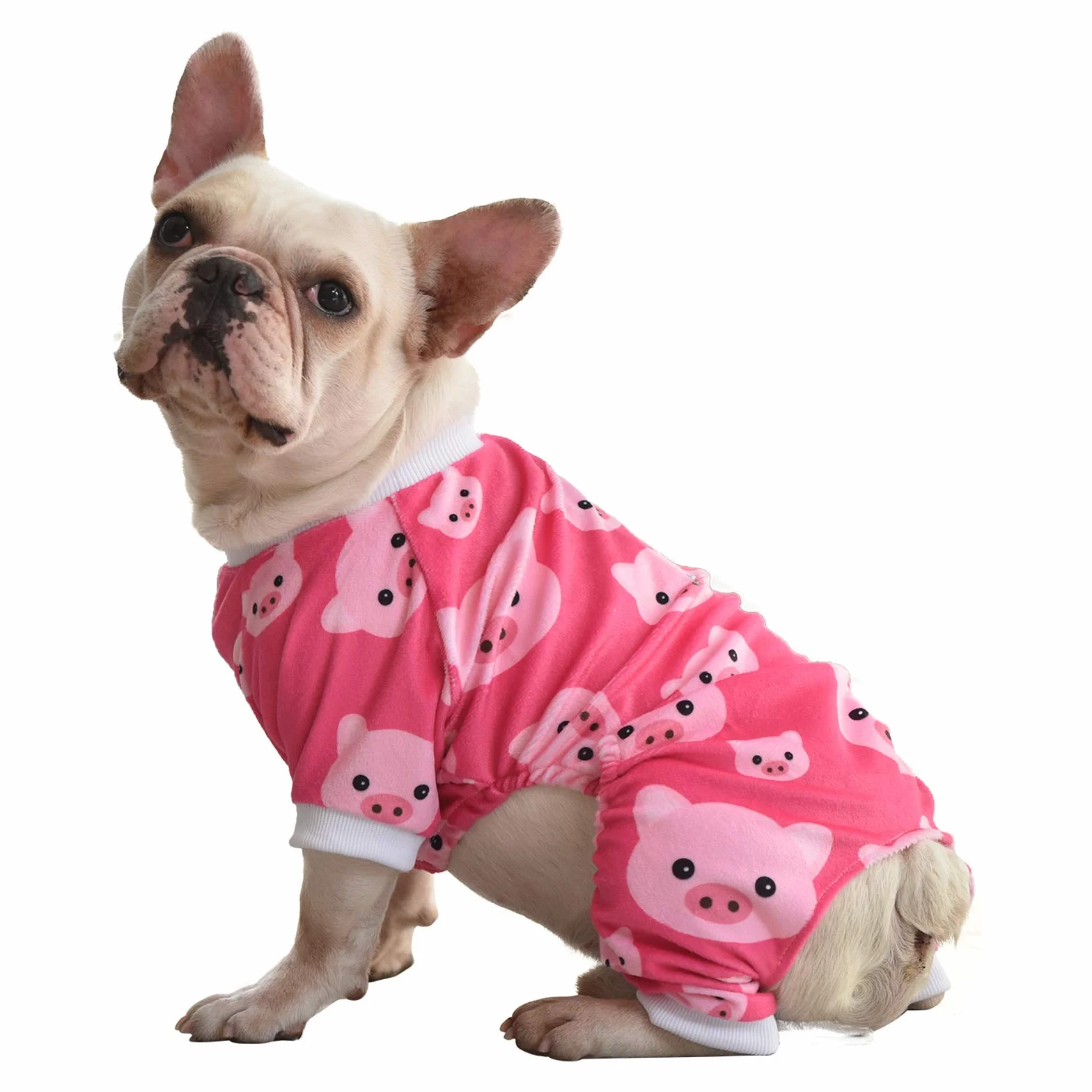 CuteBone Pigiama per cani rosa Tuta Pjs Abbigliamento animali domestici morbido pile